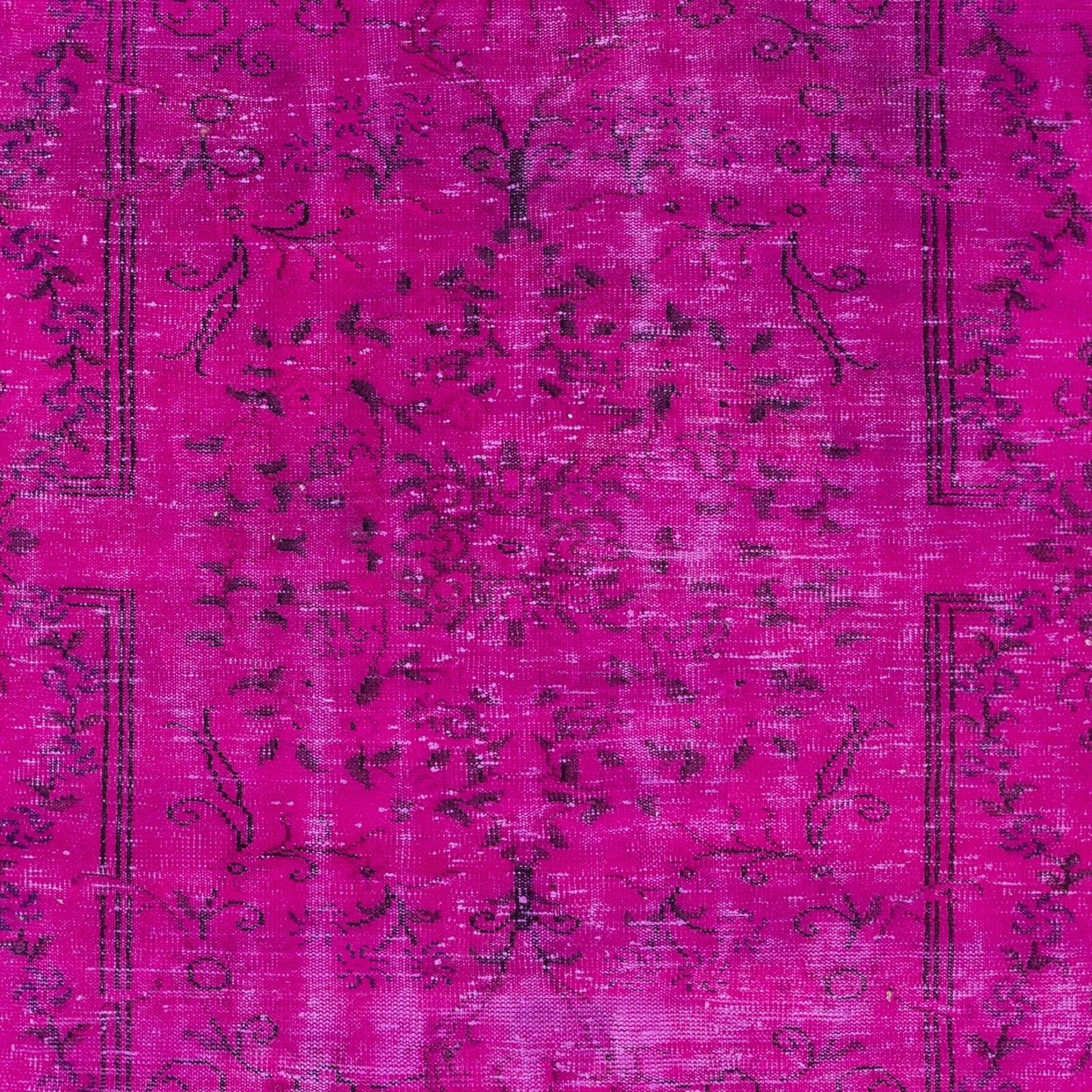 5.7x9 Ft Decorative Pink Area Rug For Modern Interiors, Handknotted In Turkey photo 532.0
