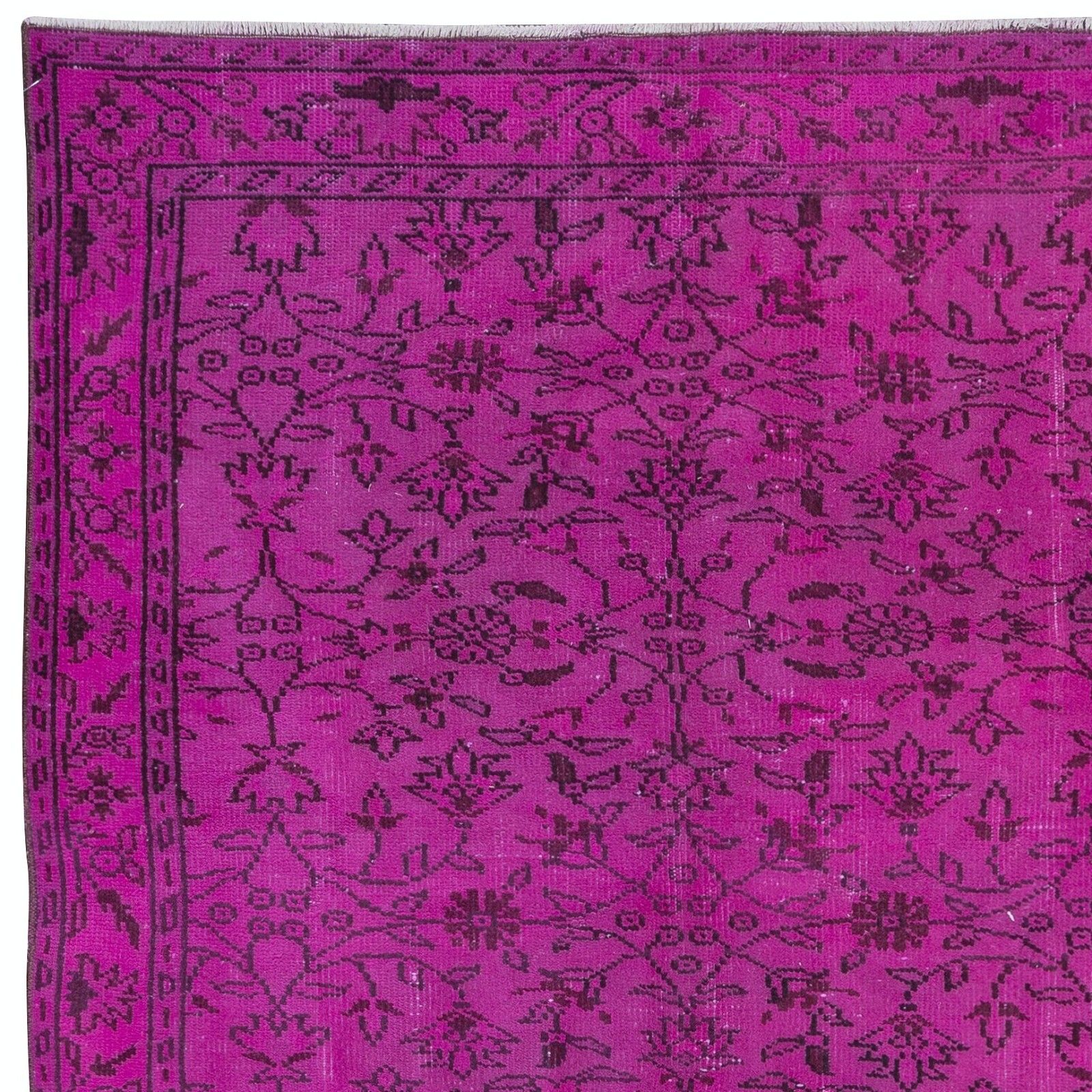 5.5x8.7 Ft Modern Floral Pattern Rug In Pink, Handwoven & Handknotted In Turkey photo Textiles