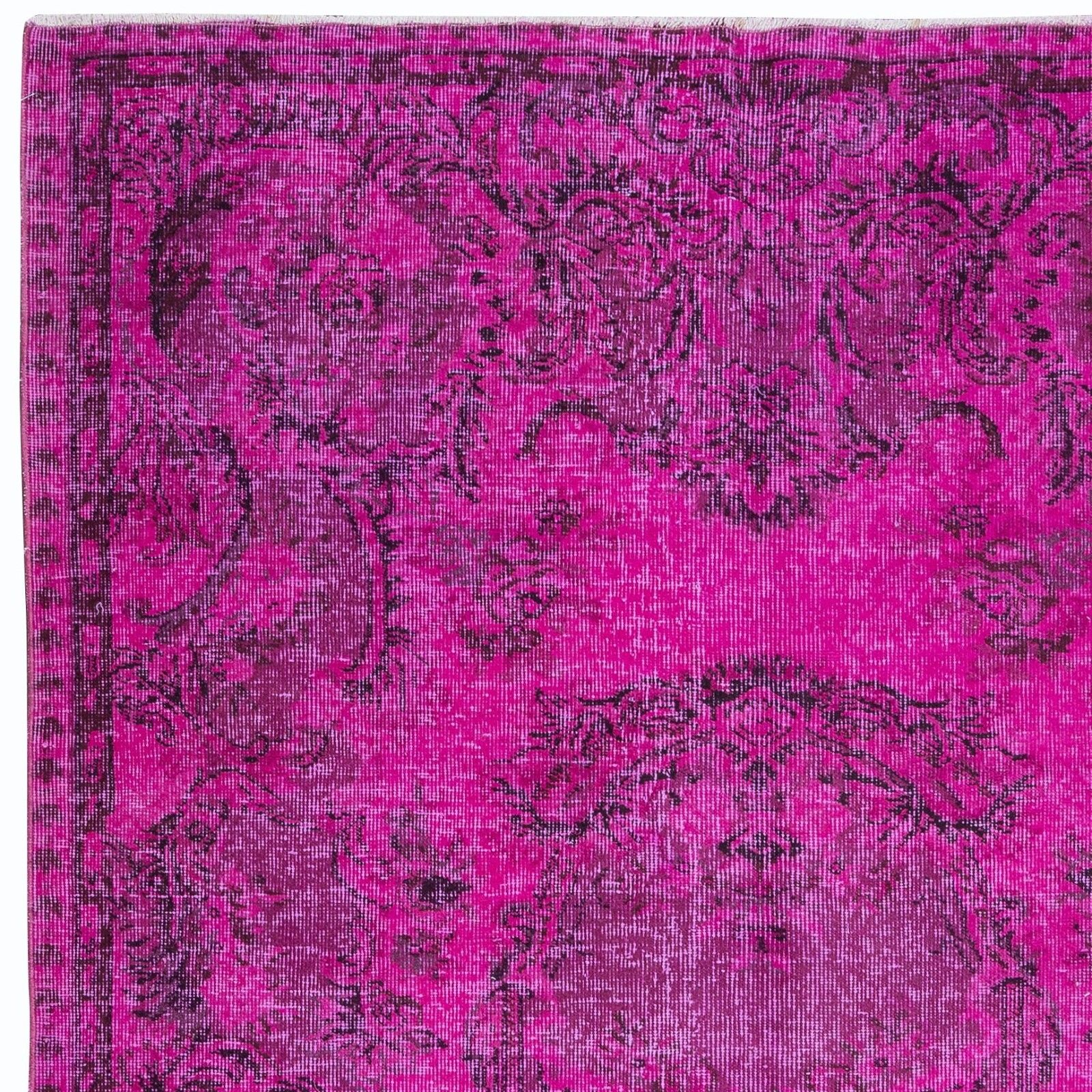 5.2x8.3 Ft Pink Aubusson Inspired Rug For Modern Interiors, Handmade In Turkey photo Textiles