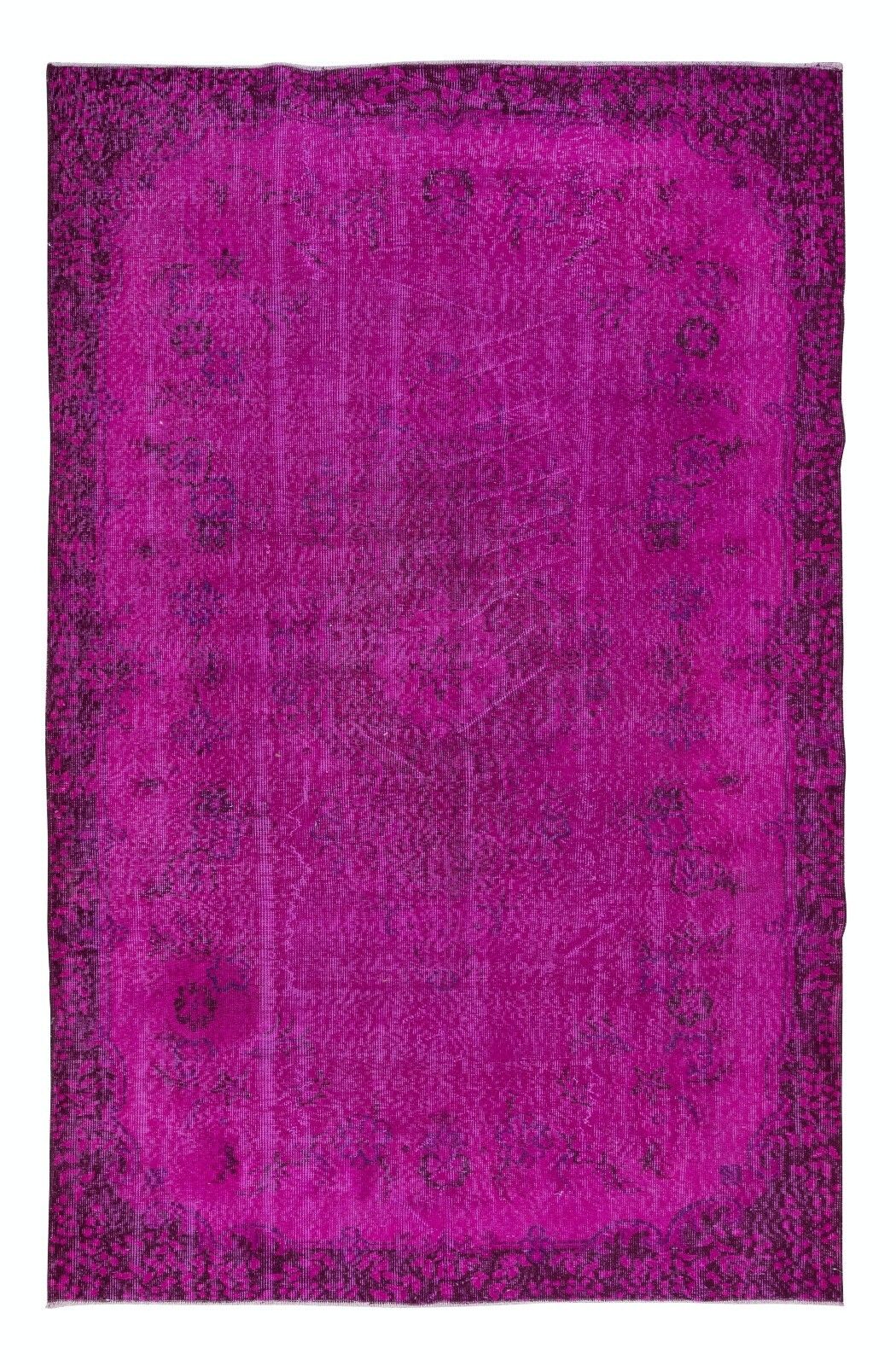 5.8x9.2 Ft Contemporary Handmade Floral Pattern Turkish Area Rug In Soft Pink