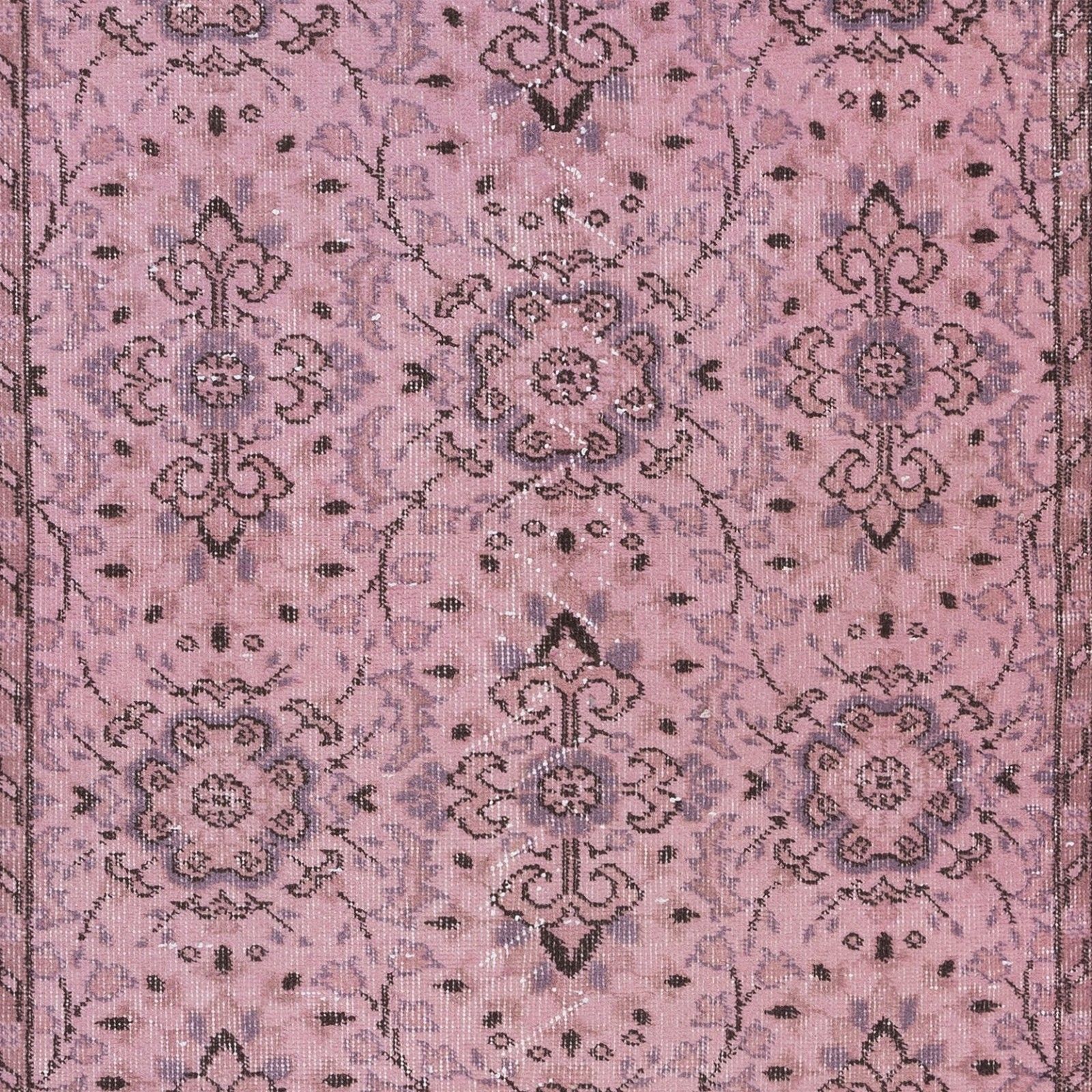 3.5x6.6 Ft Modern Handmade Pink Rug With Rustic Italian Mediterranean Style photo 293.0