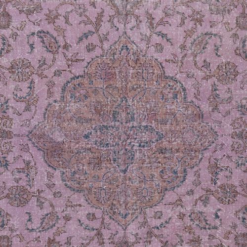 8.2x11 Ft Contemporary Hand Made Turkish Rug In Purple Color, Living Room Carpet photo 1405.0