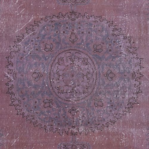 6.8x10.4 Ft Contemporary Wool Area Rug In Purple, Hand Made In Turkey photo 631.0