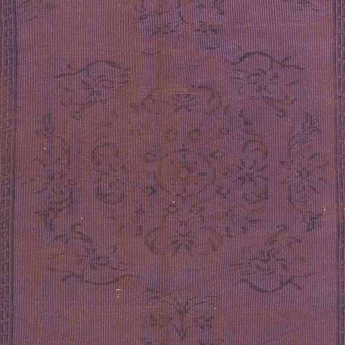 4.6x8 Ft Hand Made Purple Floor Rug From Turkey, Redyed Carpet For Living Room photo 312.0