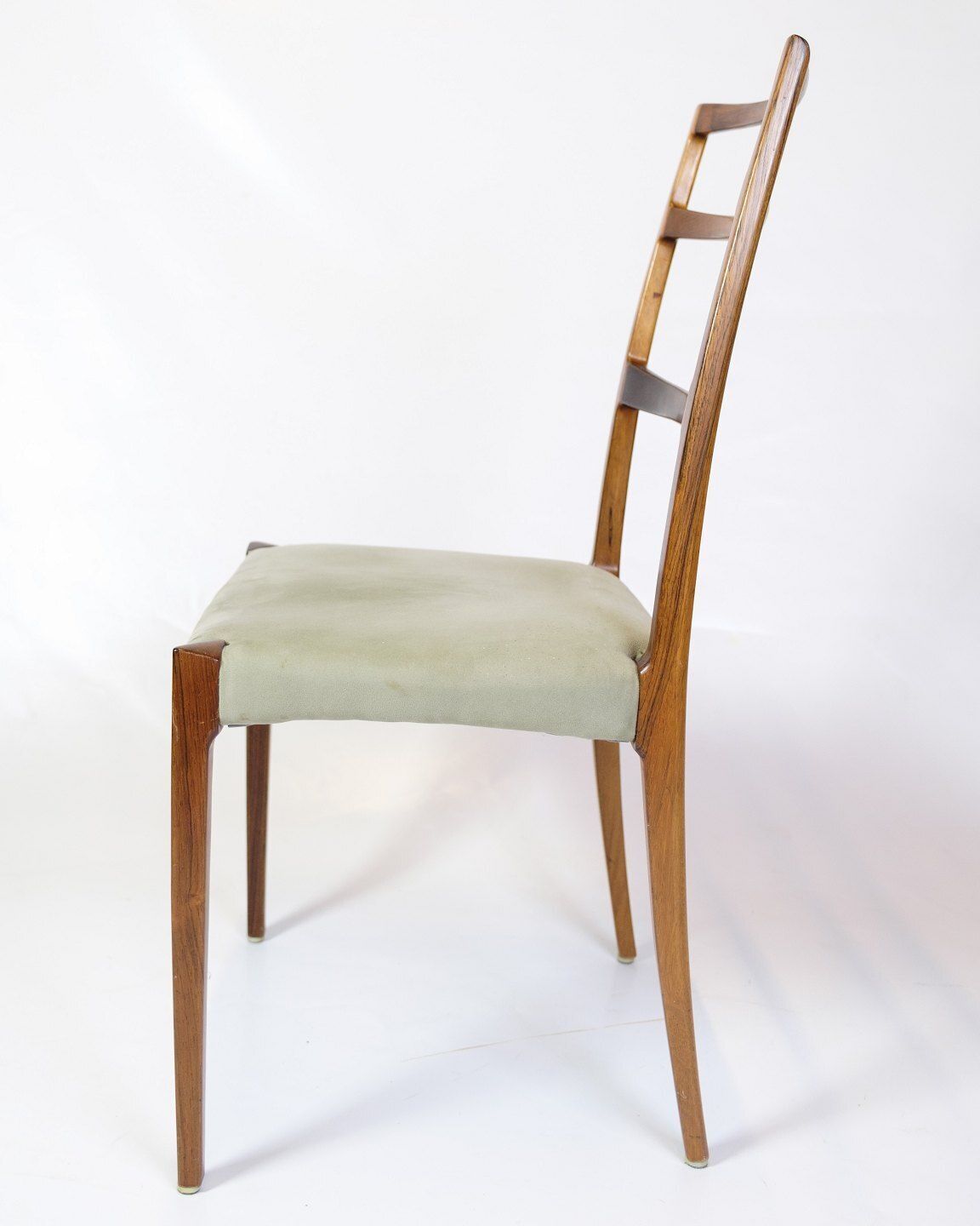 Set Of Six High Backed Dining Chairs In Rosewood & Green Velour Seat By Sorø Furniture Factory From 1960s photo vinterior