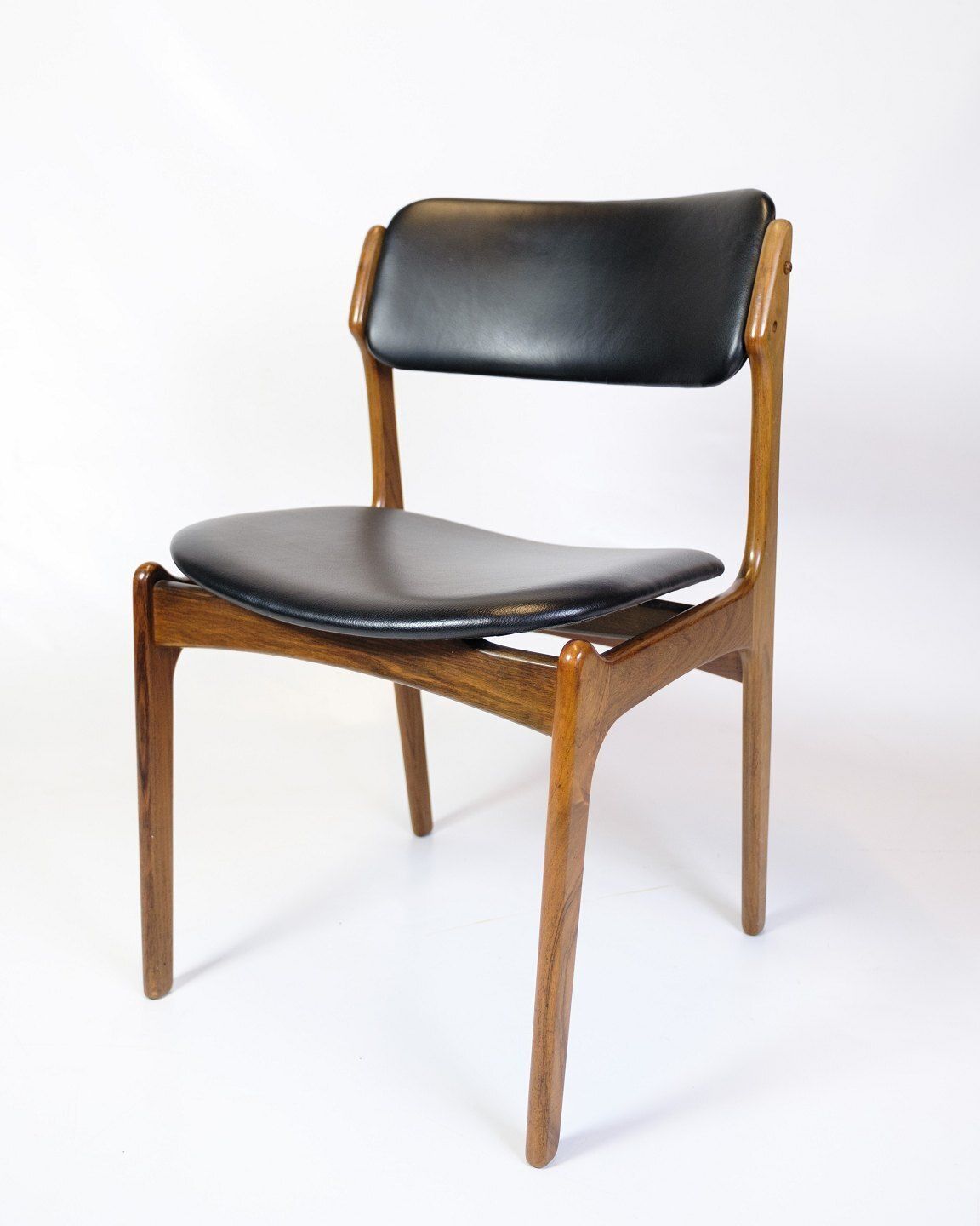 Set Of Four Dining Chairs Model Od49 In Rosewood & Black Leather By Erik Buch For Od Furniture From 1950s photo furniture