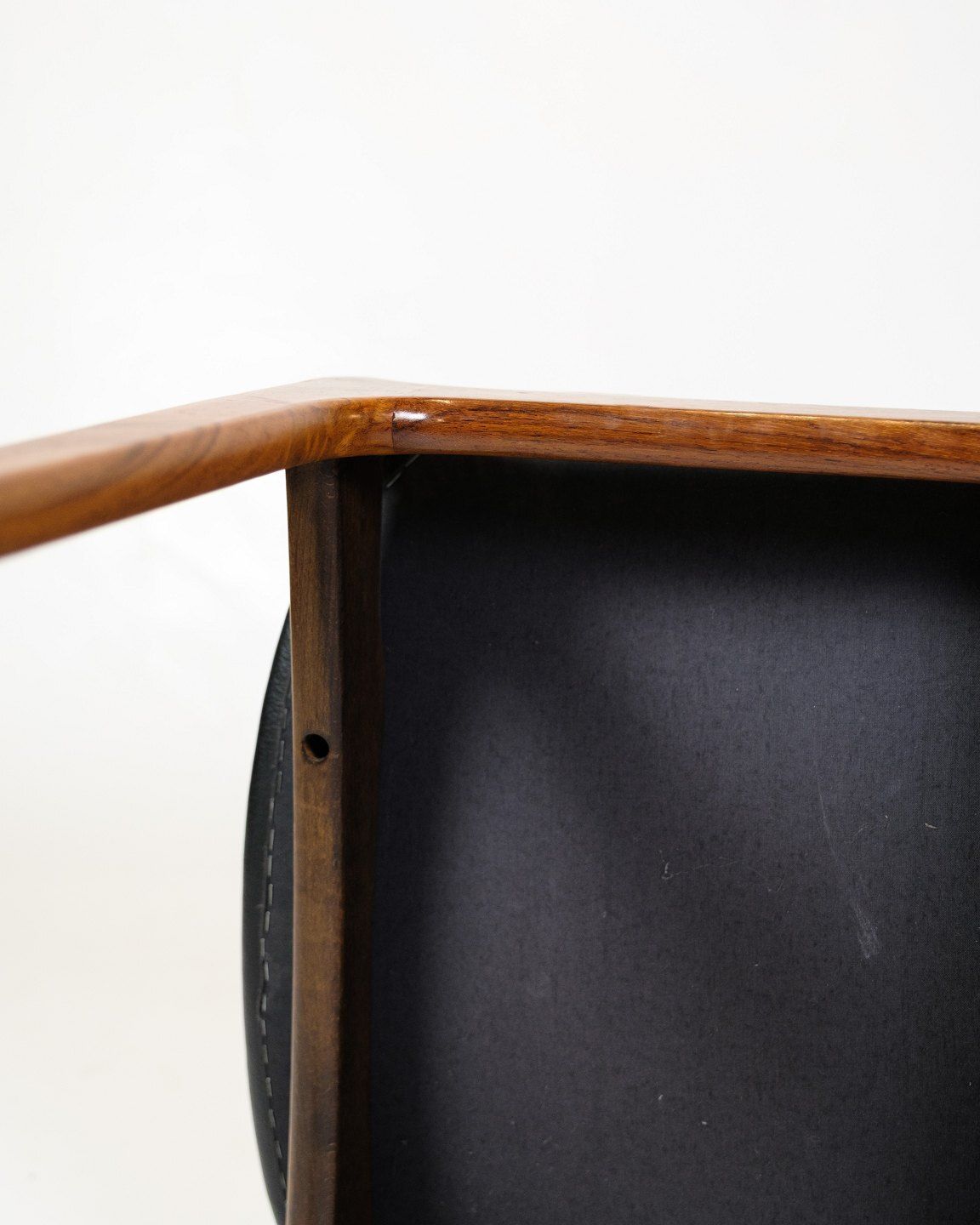 Set Of Four Dining Chairs Model Od49 In Rosewood & Black Leather By Erik Buch For Od Furniture From 1950s photo vintage