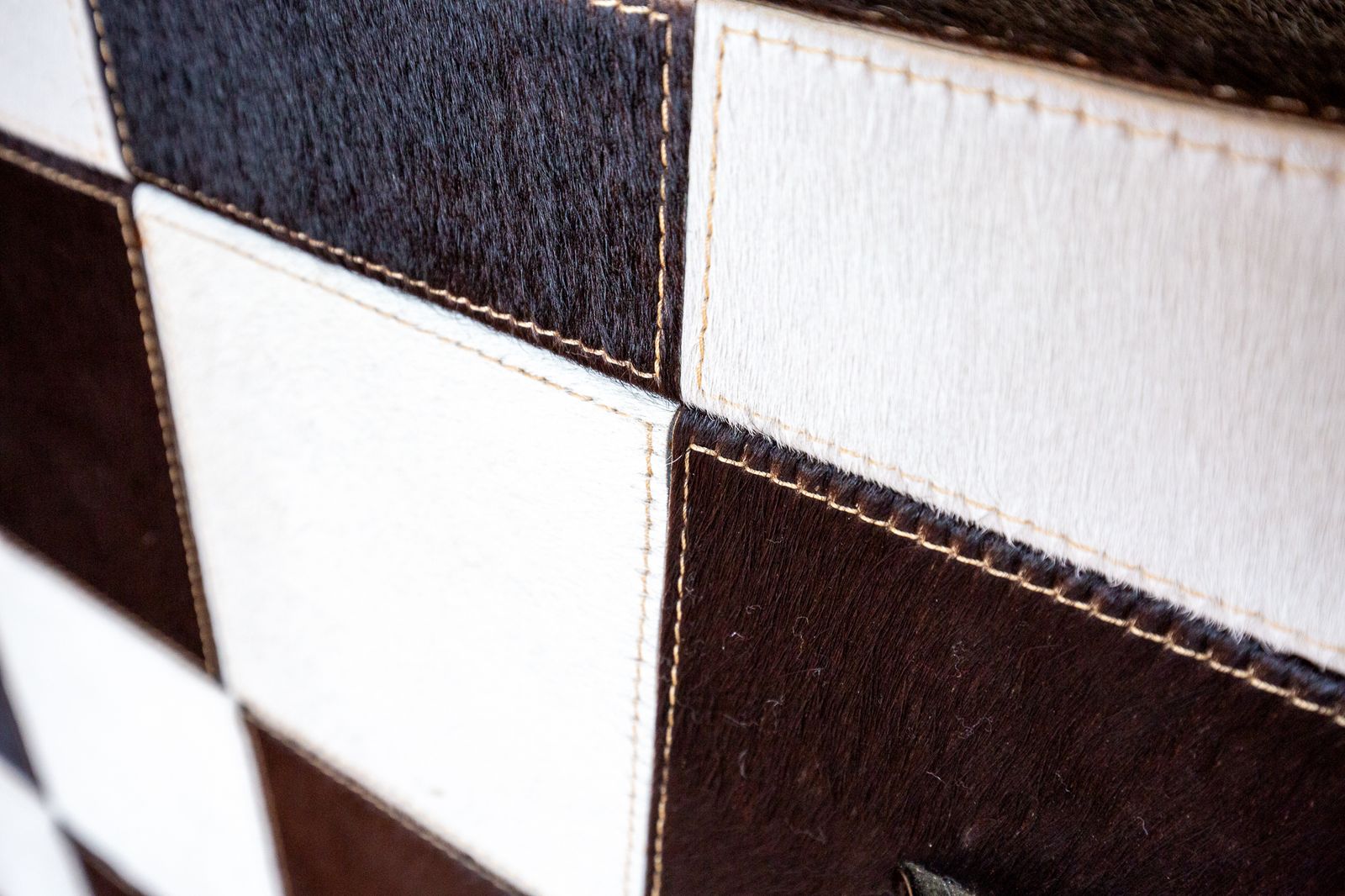 Checkerboard Chest Of Drawers Antique Cowhide Statement Furniture Country House Rock Star Furniture Black And White Patchwork Monochrome photo furniture