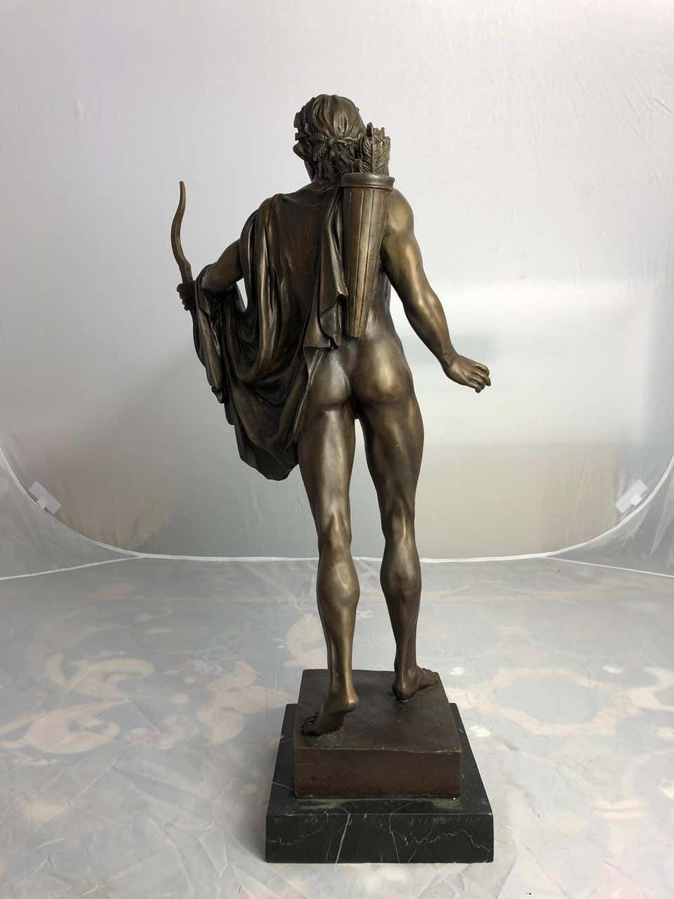20th Century Bronze Statue Of Apollo The Greek God Of Archery photo for sale