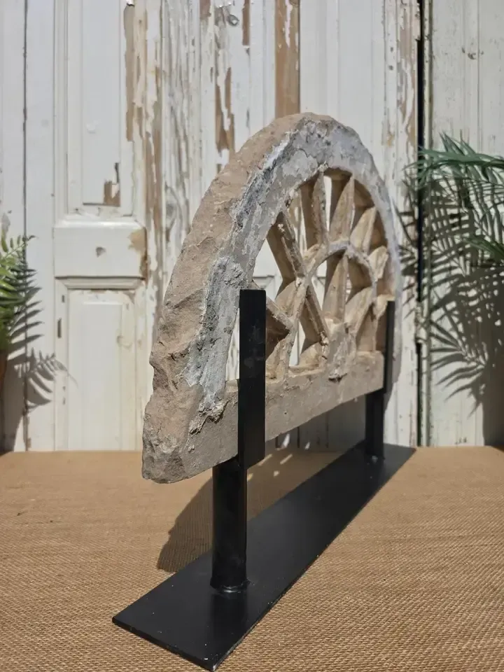 Antique Architectural Carved Stone Panel Jhali Window Fanlight Home Garden Decor photo vintage