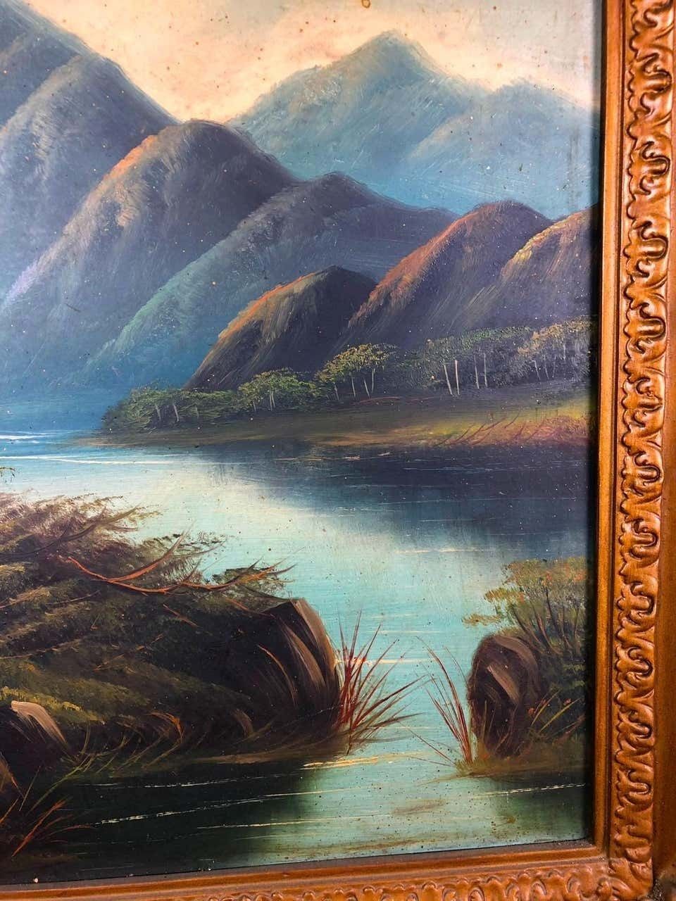Oil Painting Of The Pearl River, 1890 photo vintage