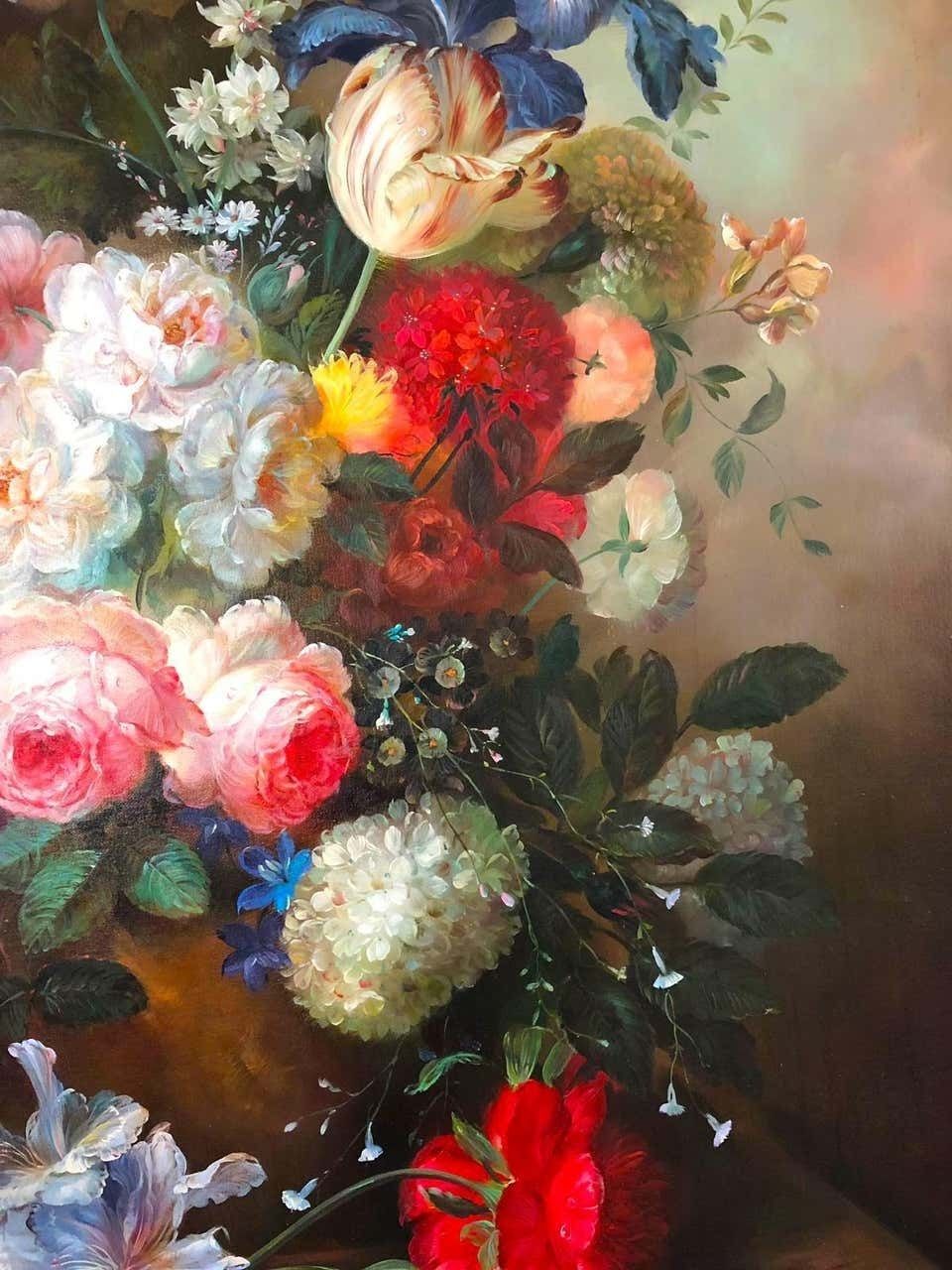 Bouquet Of Carnations Still Life, Signed By S.Pecora, 20th Century photo 4800.0