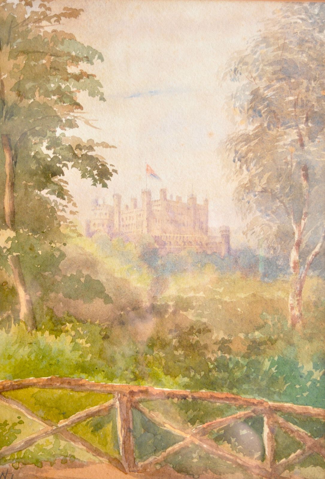 A Good Early C20th Royal Windsor Castle Water Colour, Initialled & Framed photo furniture