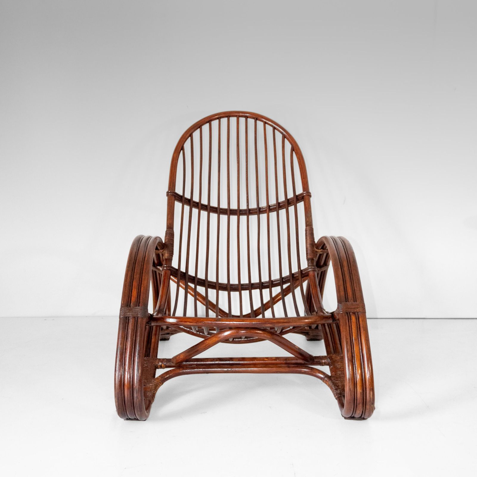 Mid Century Modern Bamboe Fauteuil In De Stijl Van Tito Agnoli, Italië, Ca. Jaren 1960 photo 1800.0