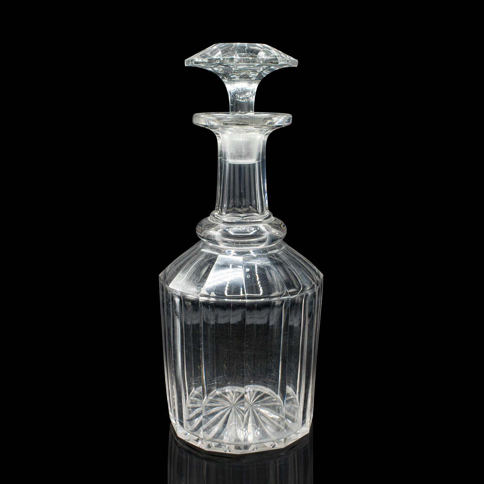 Antique Whiskey Decanter, English, Glass, Scotch, Barware, Victorian, Circa 1900 photo vinterior