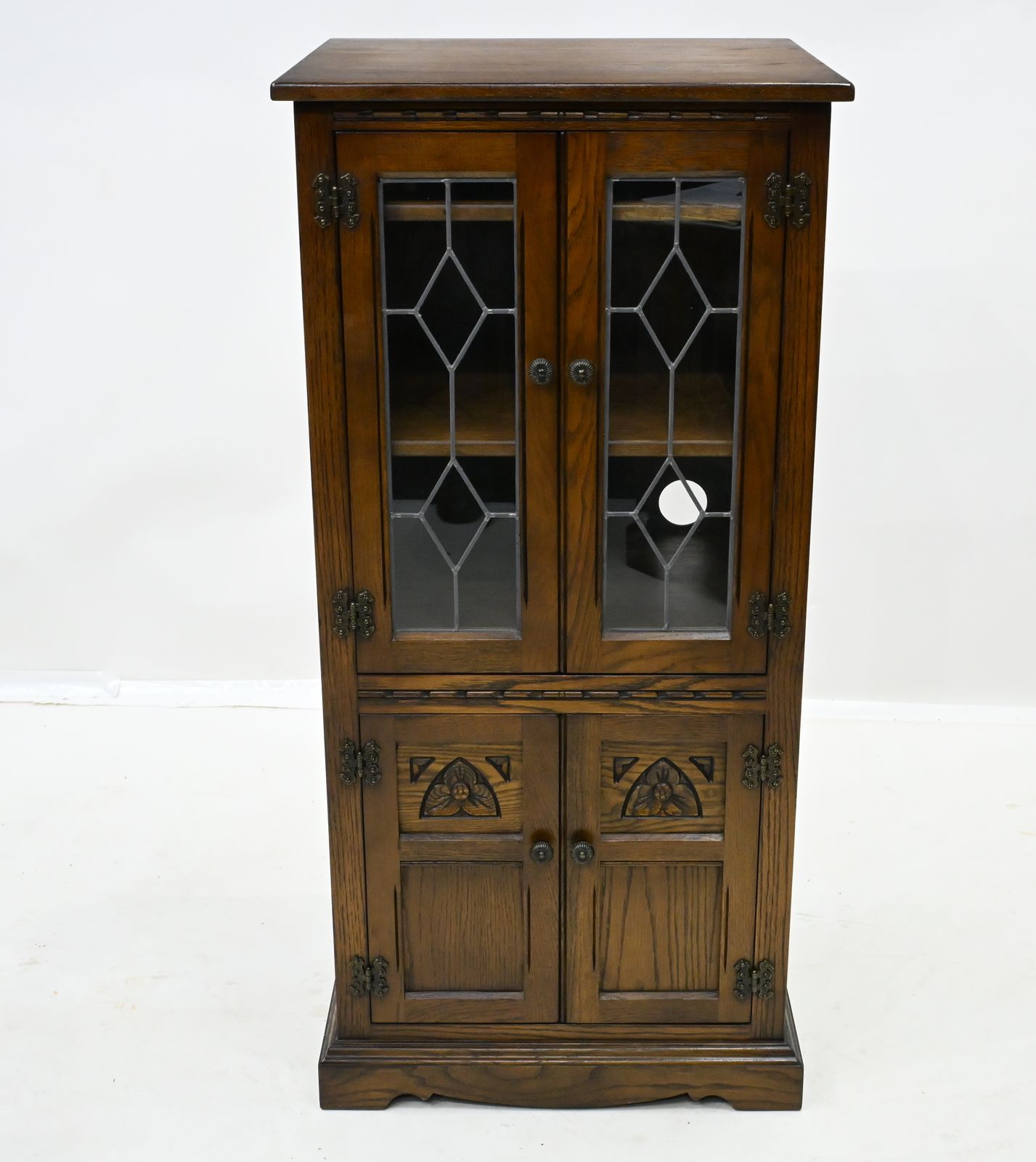 Old Charm Hi Fi/Record Cabinet 2 Adjustable Shelves Light Oak Free Uk Delivery*