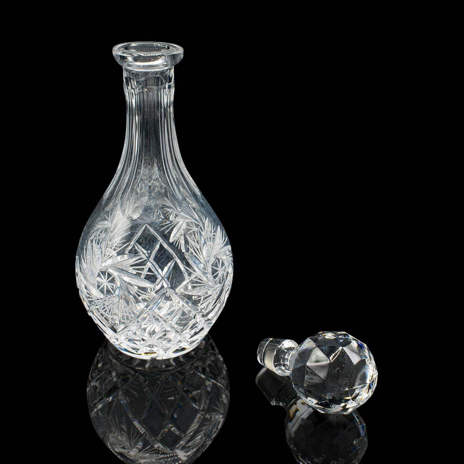 Vintage Liqueur Decanter, English, Cut Crystal Glass, Mid 20th Century, C.1960 photo furniture