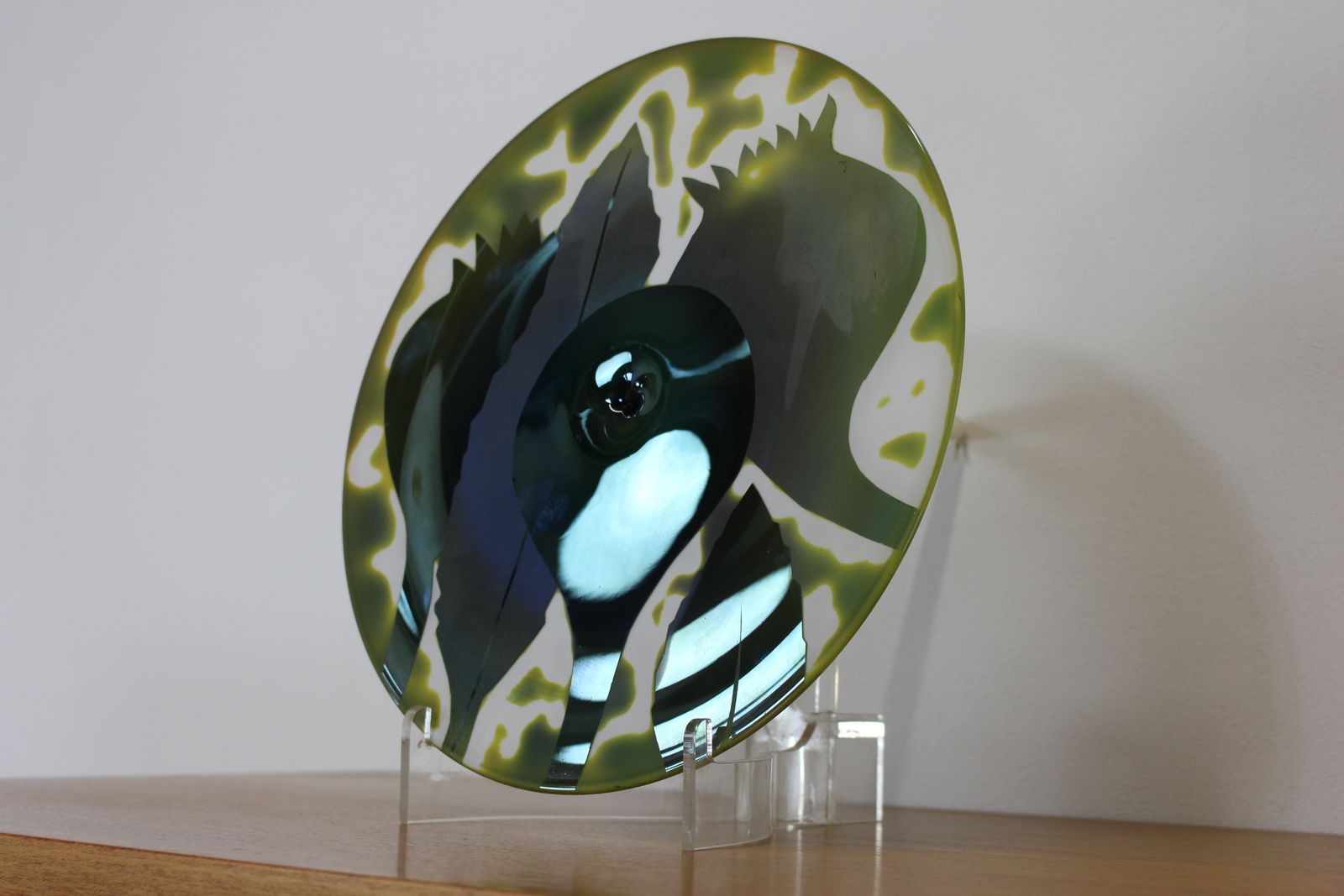 Nuutajarvi Glass Plate No 1 Of 5 1989 By Kerttu Nurminem photo vintage
