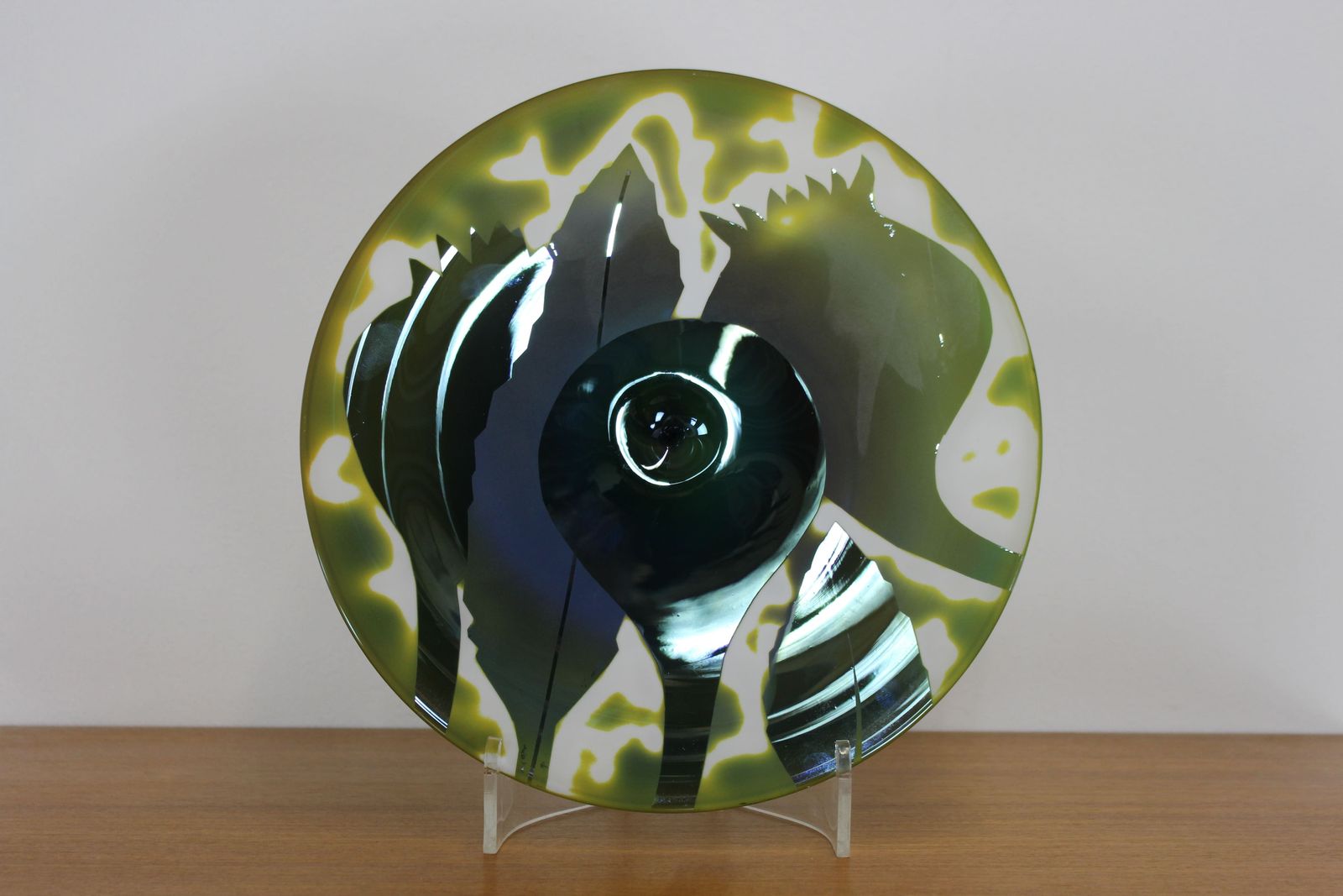 Nuutajarvi Glass Plate No 1 Of 5 1989 By Kerttu Nurminem