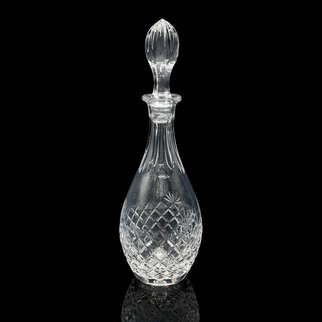Vintage Claret Decanter, English, Pineapple Cut Glass, Wine Vessel, Circa 1970