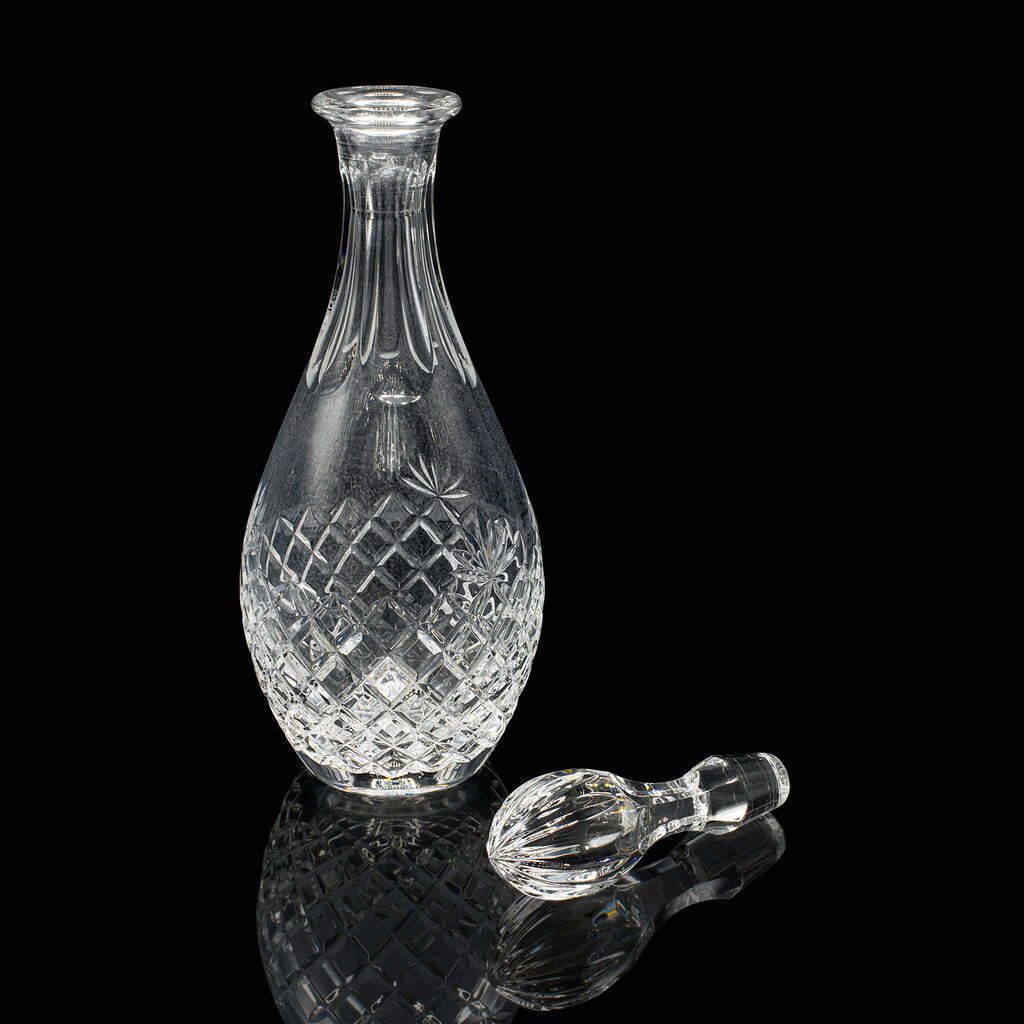Vintage Claret Decanter, English, Pineapple Cut Glass, Wine Vessel, Circa 1970 photo furniture