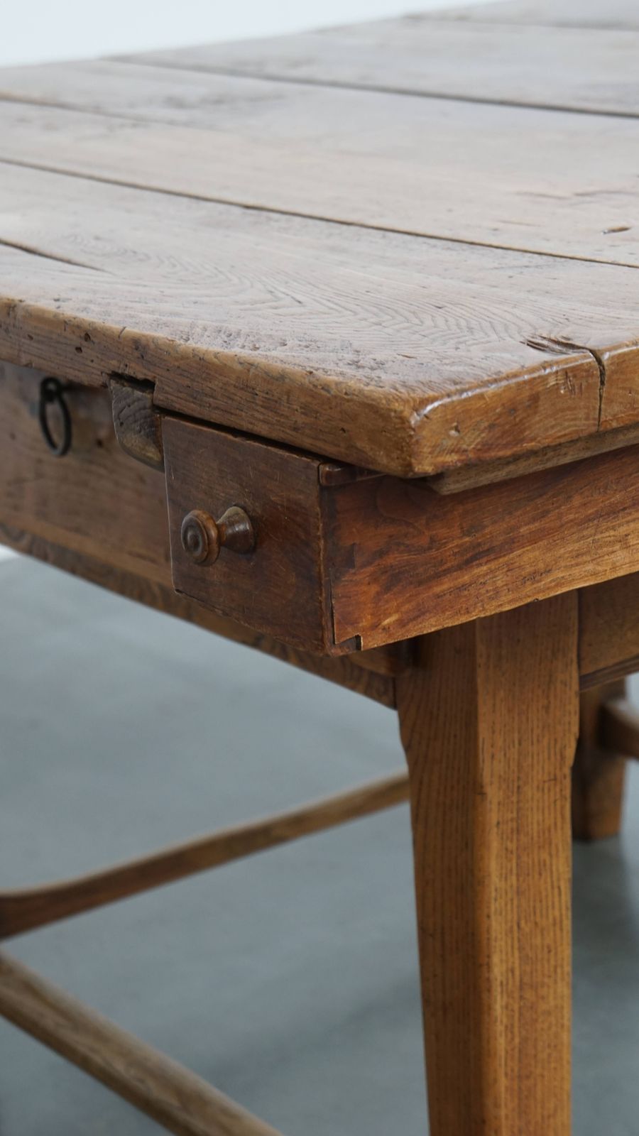 photo furniture Characterful, Beautiful And Practical Square Antique Dining Table Made Of Elm Wood