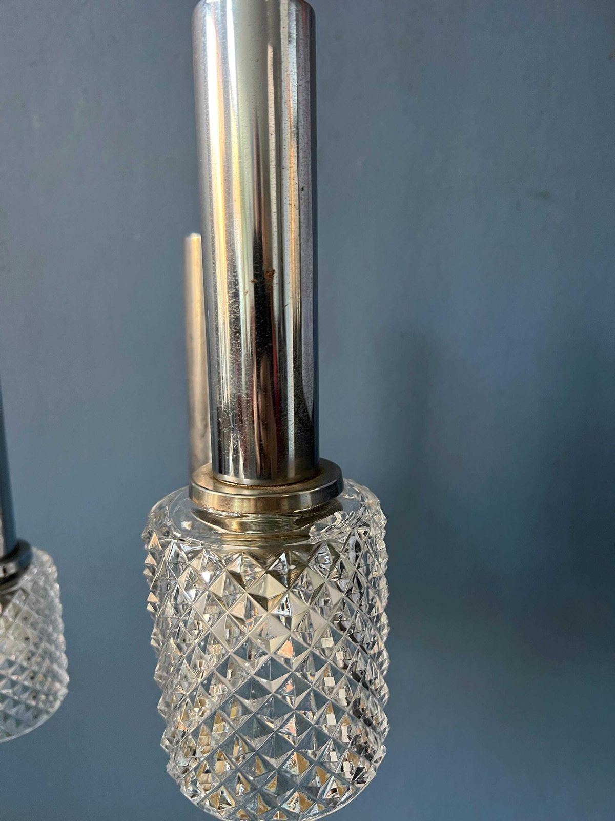 Mid Century Kristalglazen Cascade Hanglamp photo vintage