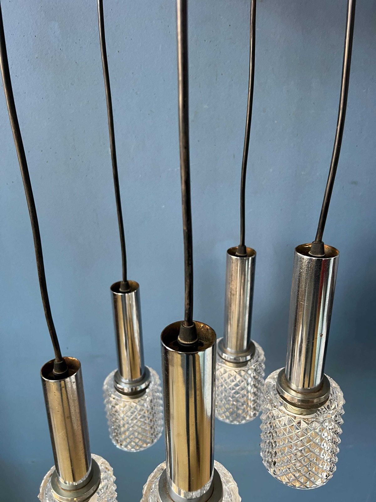 photo furniture Mid Century Crystal Glass Cascade Pendant Lamp