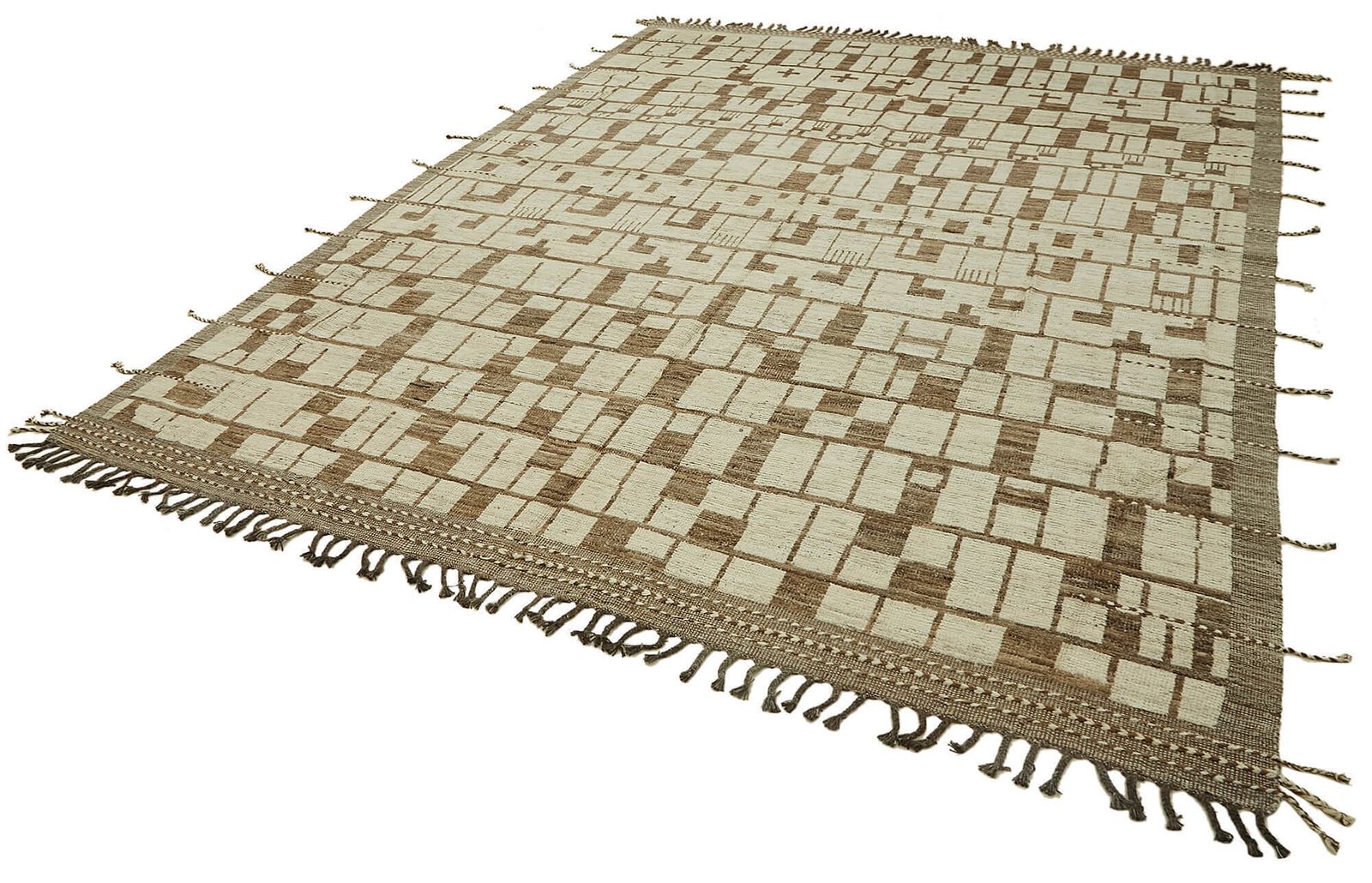 Handmade Beige Modern Tribal Rug 278 Cm X 396 Cm photo for sale