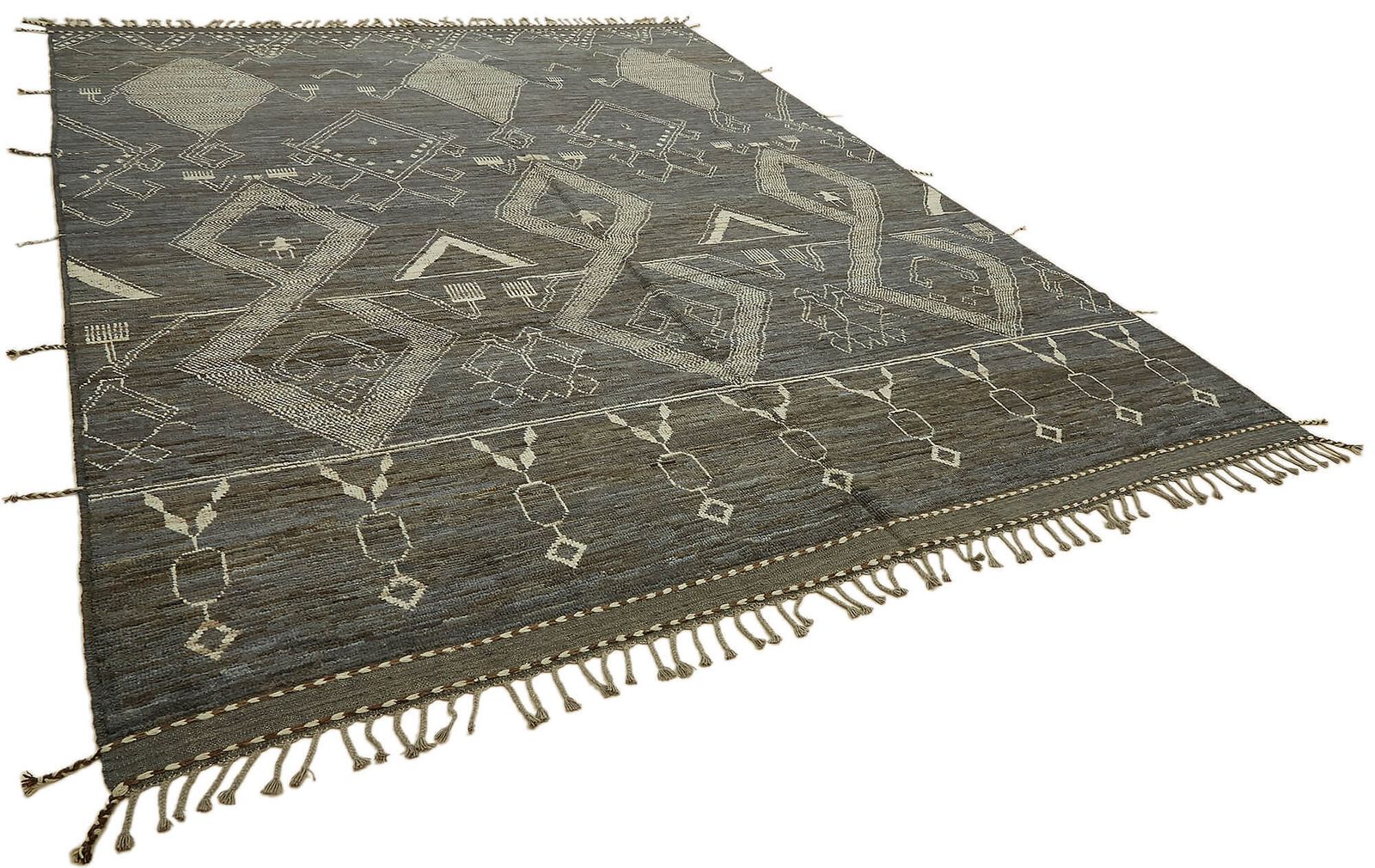 Handmade Grey Modern Tribal Rug 283 Cm X 370 Cm photo furniture