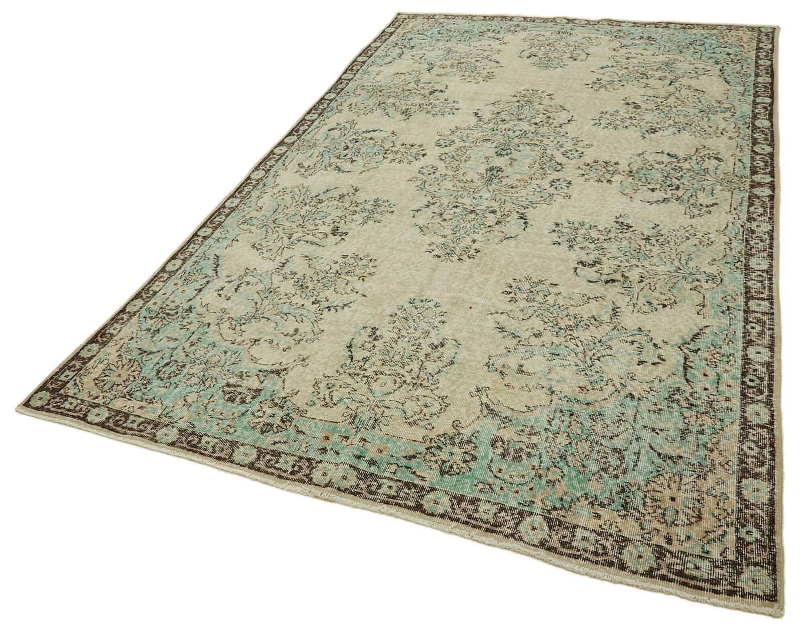 Handmade Beige Turkish Vintage Area Rug 196 Cm X 315 Cm photo for sale