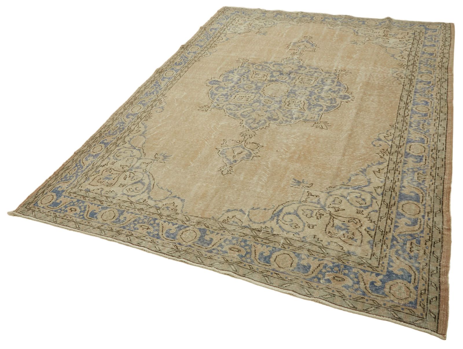 Handmade  Beige Turkish Vintage Area Rug 315 Cm X 220 Cm photo for sale