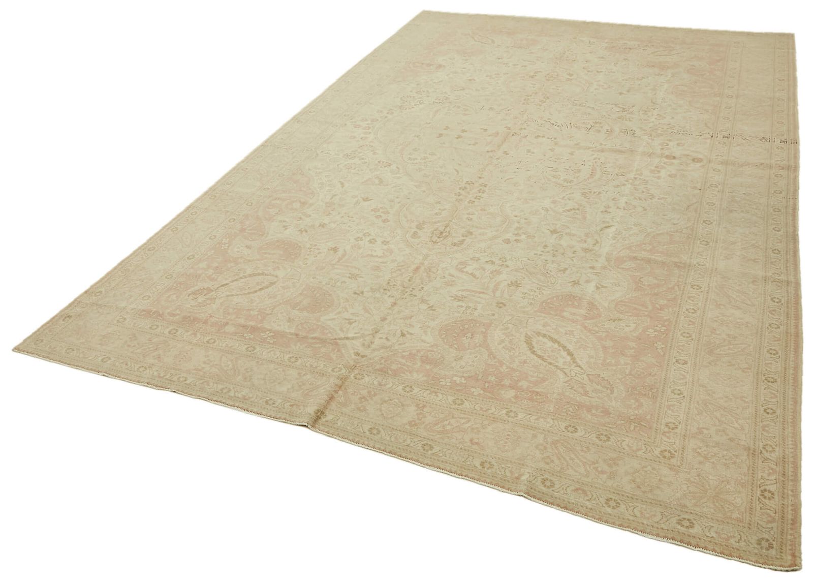 Handmade Beige Vintage Large Area Rug 254 Cm X 397 Cm photo for sale