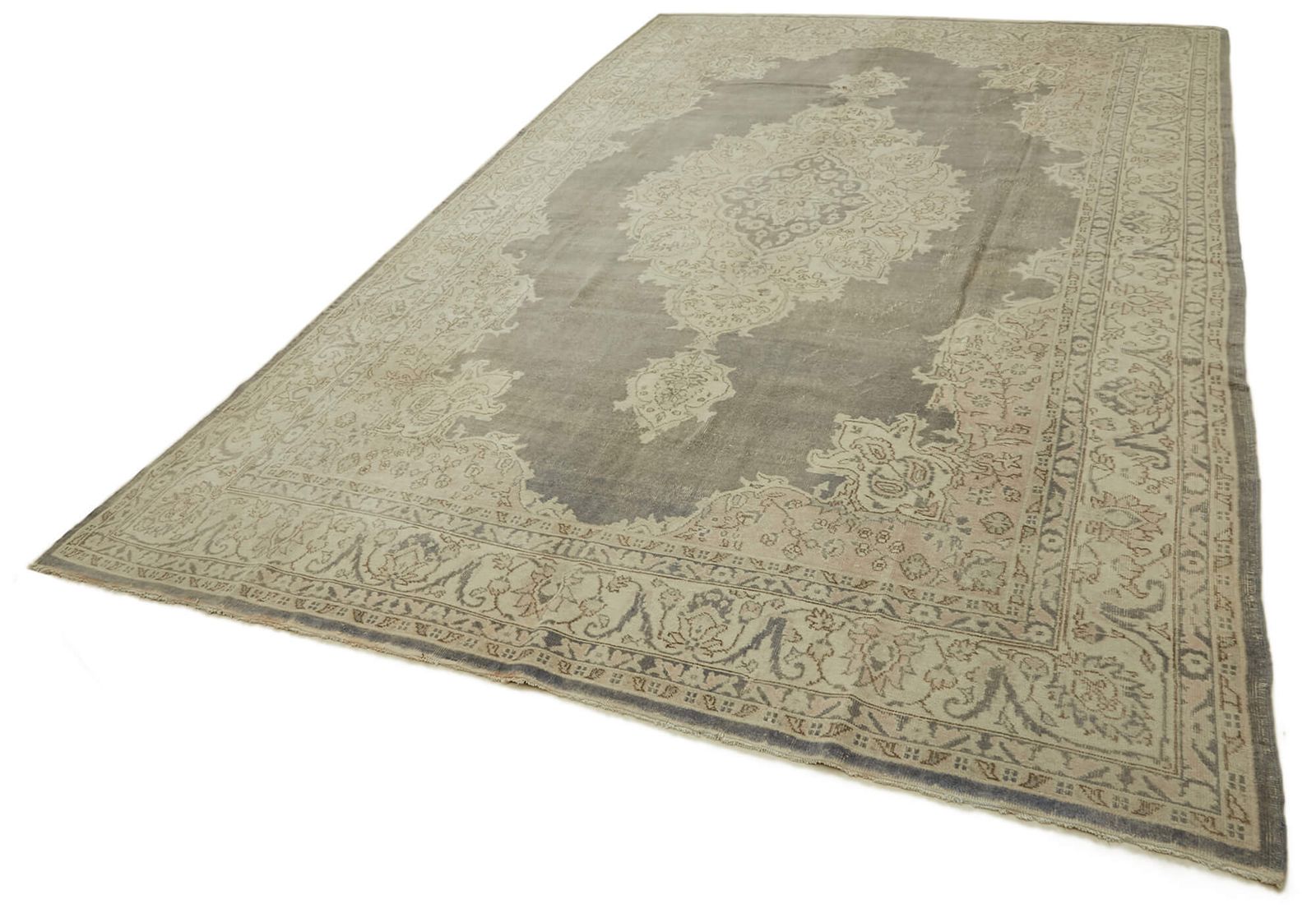Handmade Beige Vintage Large Area Rug 258 Cm X 403 Cm photo for sale