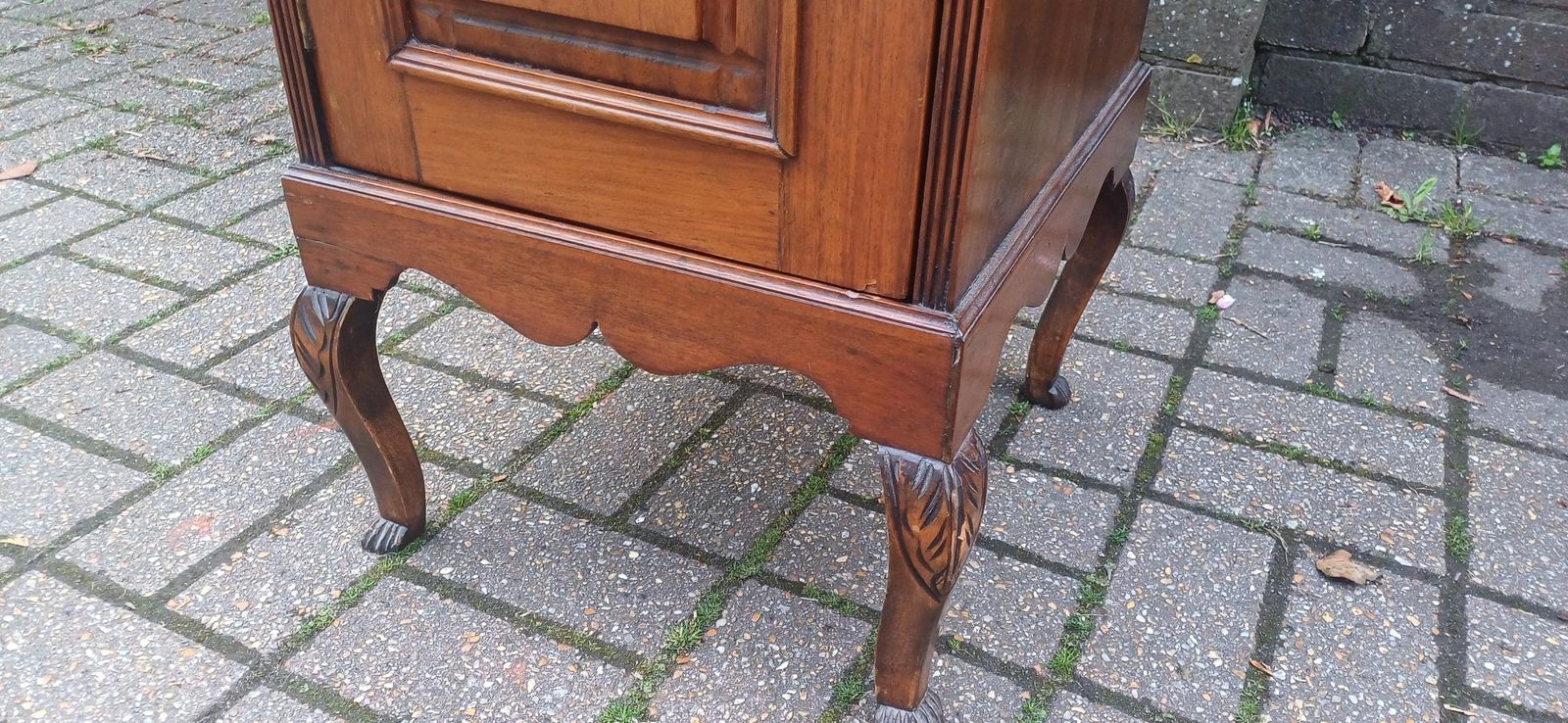 Victorian Mahogany Music Cabinet Narrow Ornate Antique Storage With Brass Details & Mirror photo buy