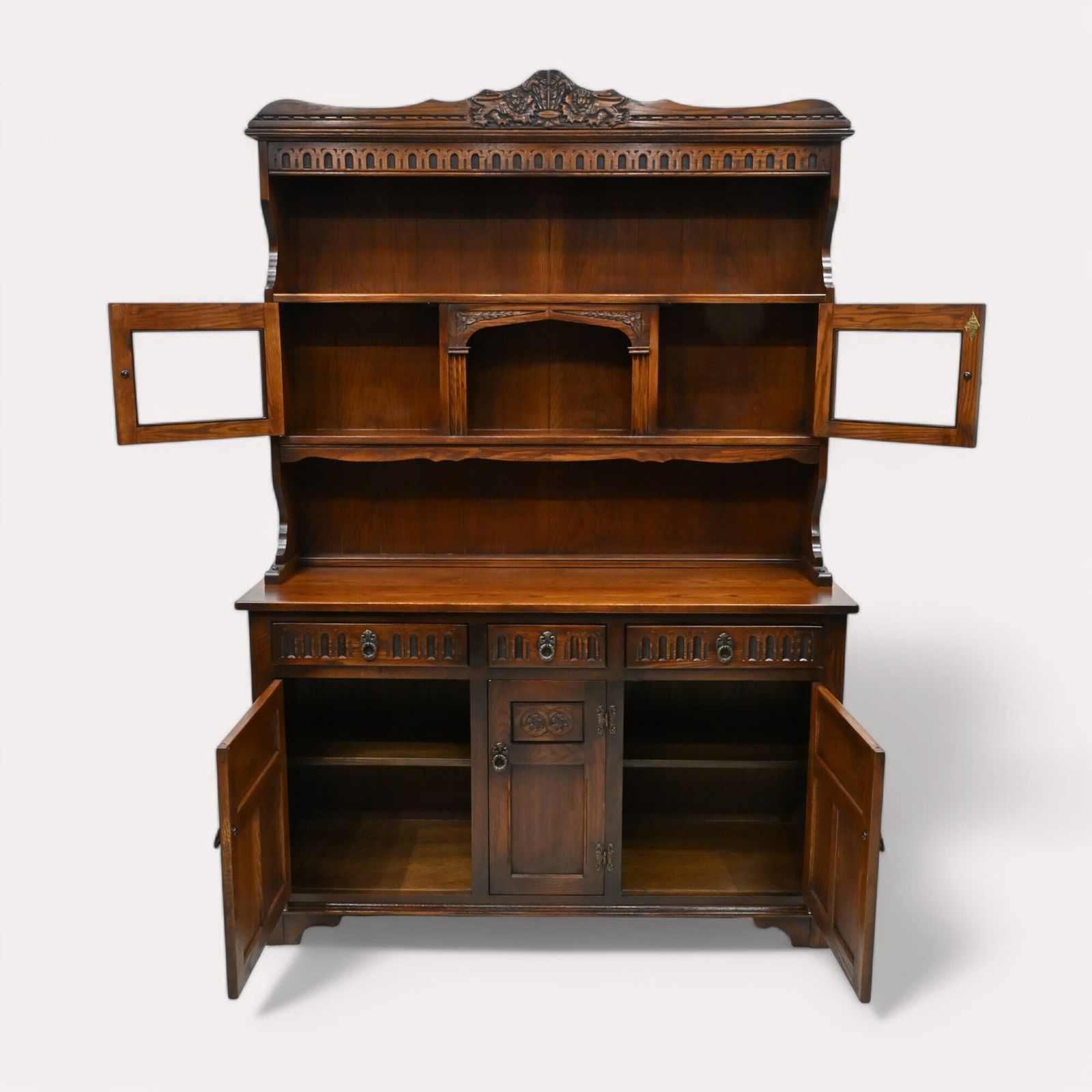 Old Charm Dresser Wine Rack Prince Of Wales Tudor Brown Finish Free Uk Delivery photo Furniture