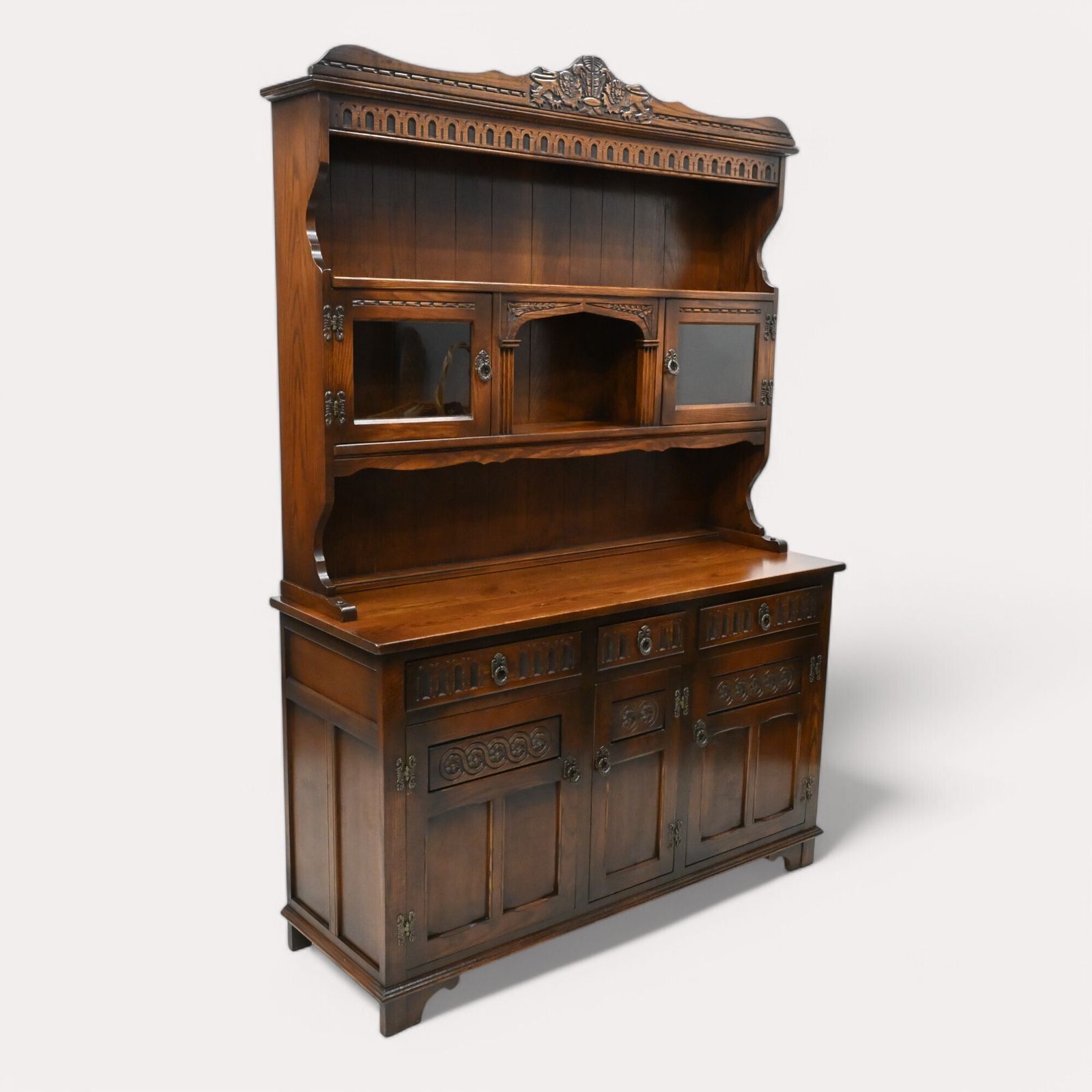 Old Charm Dresser Wine Rack Prince Of Wales Tudor Brown Finish Free Uk Delivery photo vintage