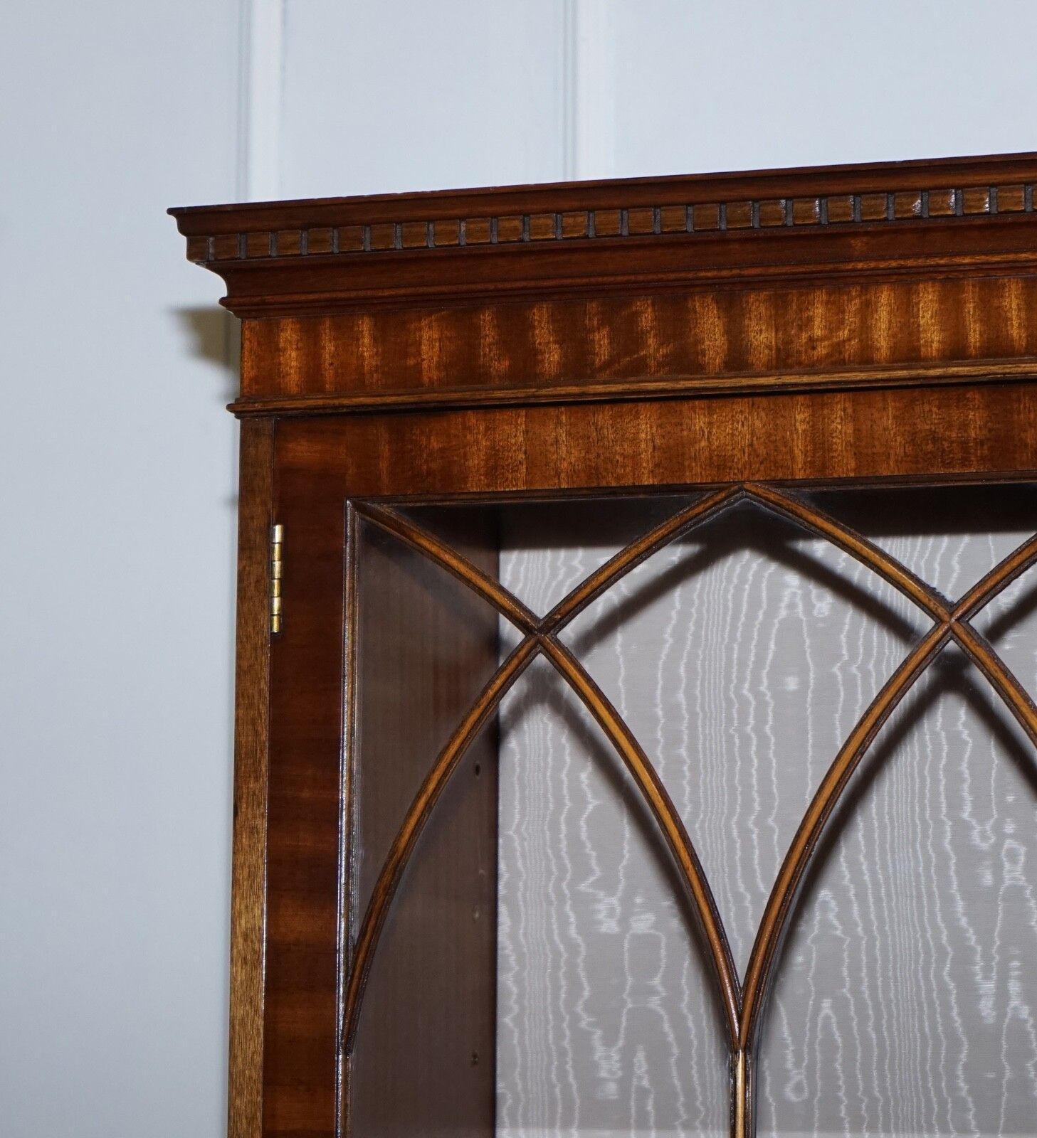 photo furniture Bevan Funnel Georgian Style Display Cabinet Bookcase Glass Shelves And Lights