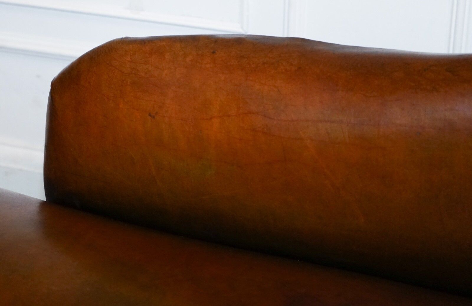 Antique Restored Victorian Brown Leather Hand Dyed Chaise Lounge Settee photo vintage