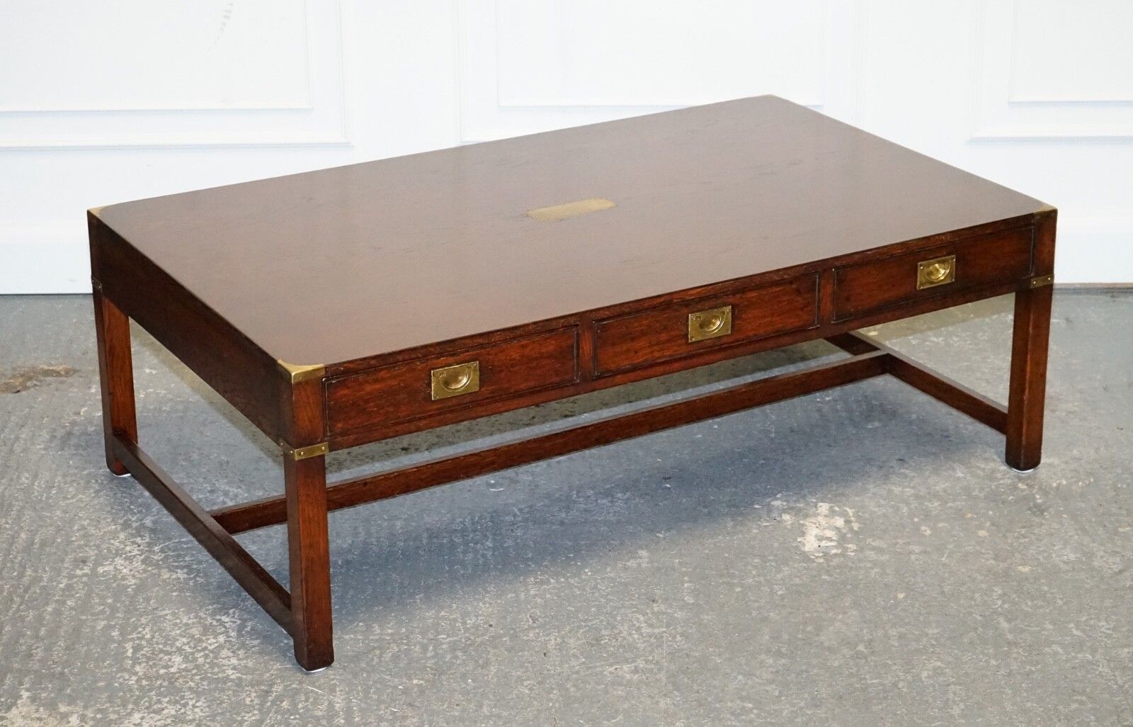 Stunning Military Campaign Reh Kennedy Coffee Table With Three Deep Drawers photo furniture