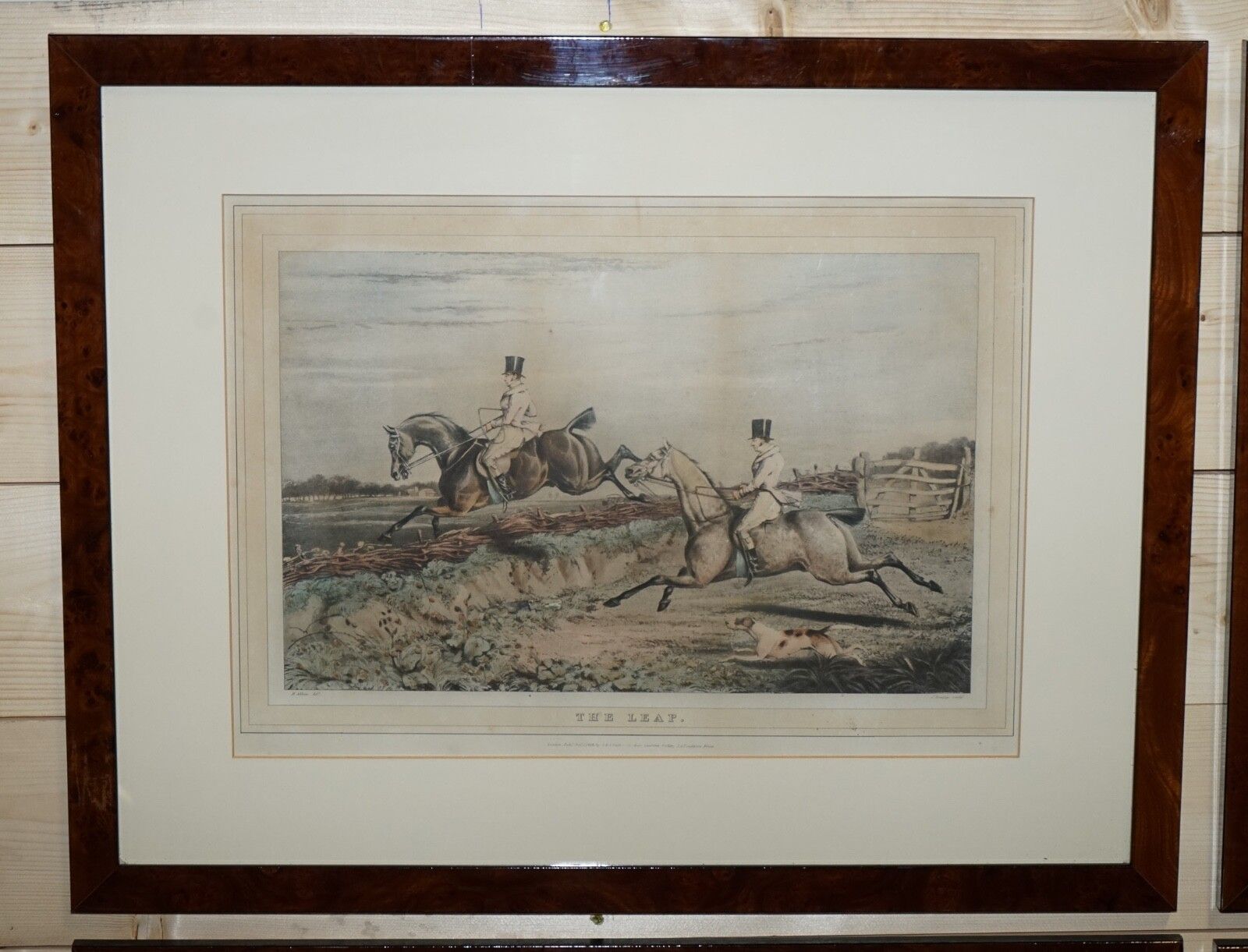 Set Of Four Prints Burr Walnut Frames In The Manner Of Henry Thomas Alken photo for sale