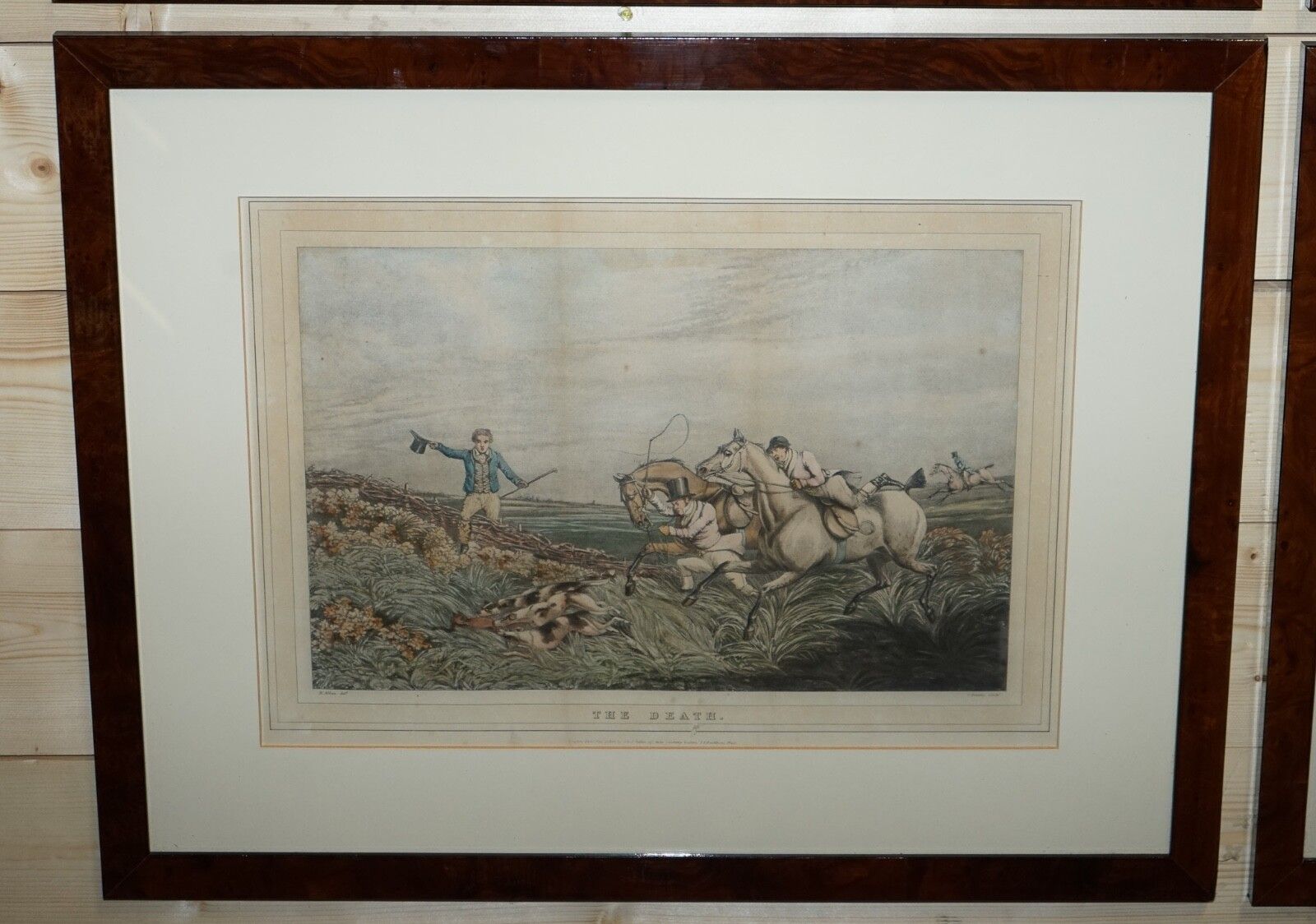 Set Of Four Prints Burr Walnut Frames In The Manner Of Henry Thomas Alken photo 850.0