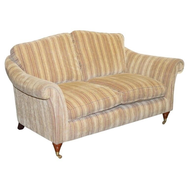 Vintage Parker Knoll Westbury 2 Seater Fabric Sofa With Castor Feet