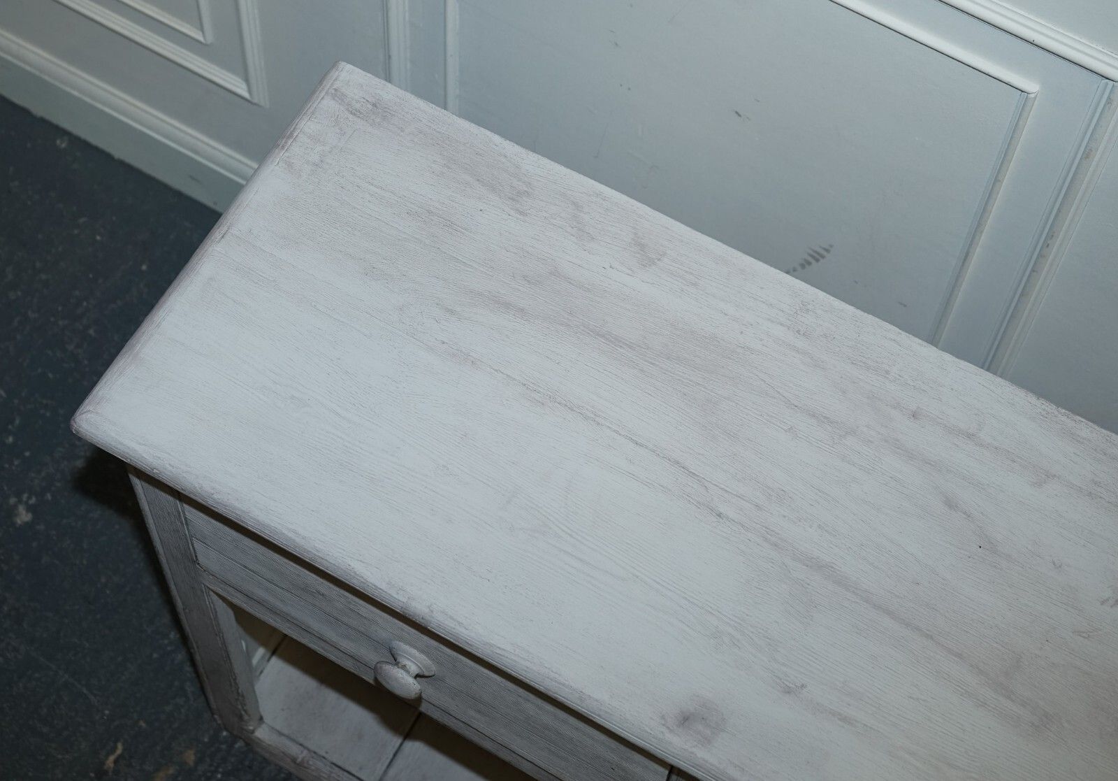 photo buy Antique Hand Painted English Pine Farmhouse Sideboard With Three Drawers