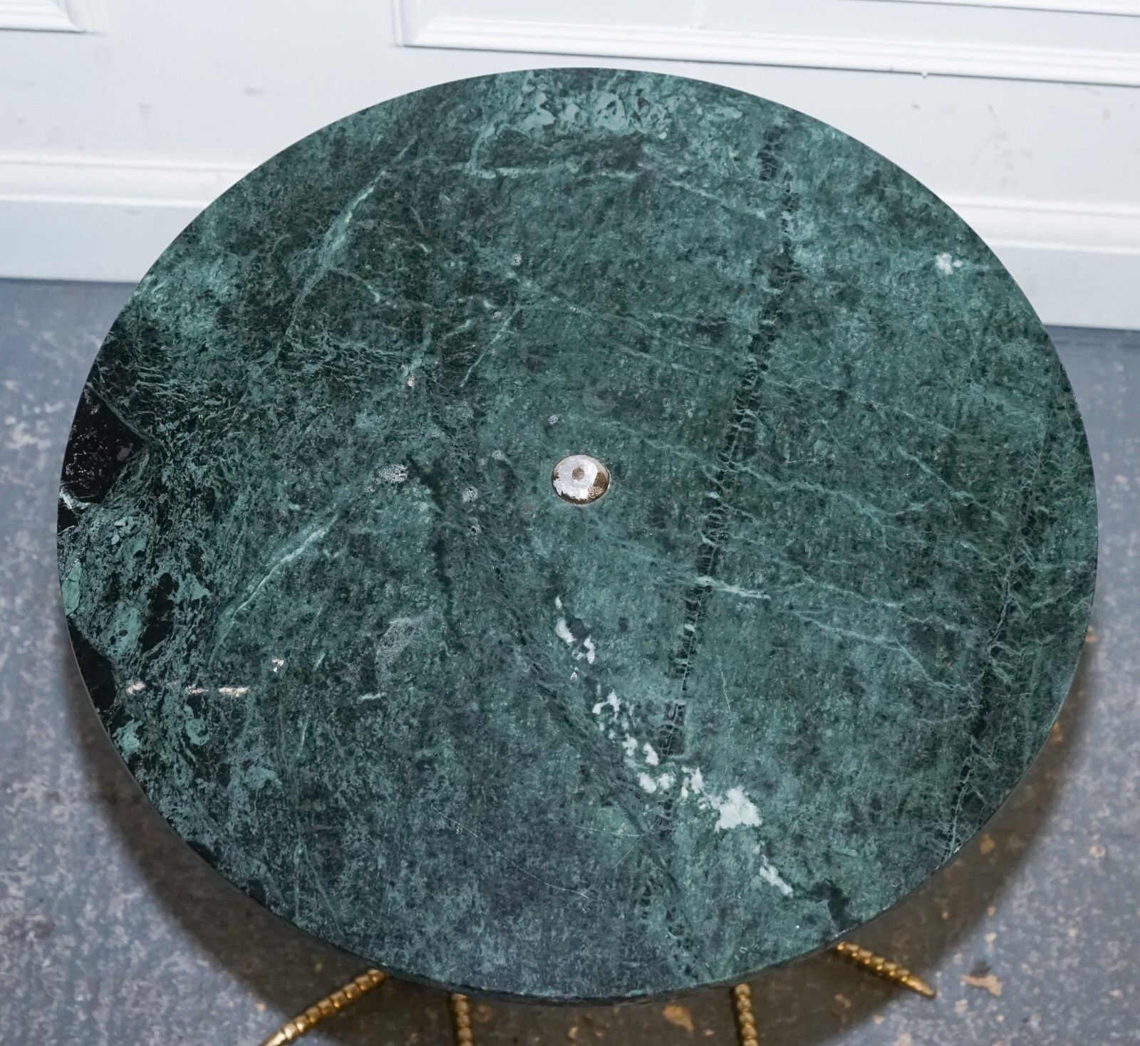 Beautiful Showroom Green Marble Gold Bird Feet Display Side Plant Lamp Table photo vintage