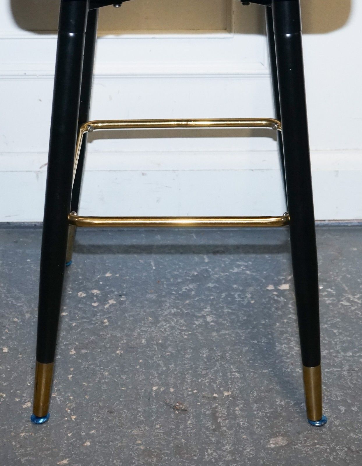 photo for sale Beautiful Pair Of Blue Velvet Bar Chairs With Gold Detail On The Frame