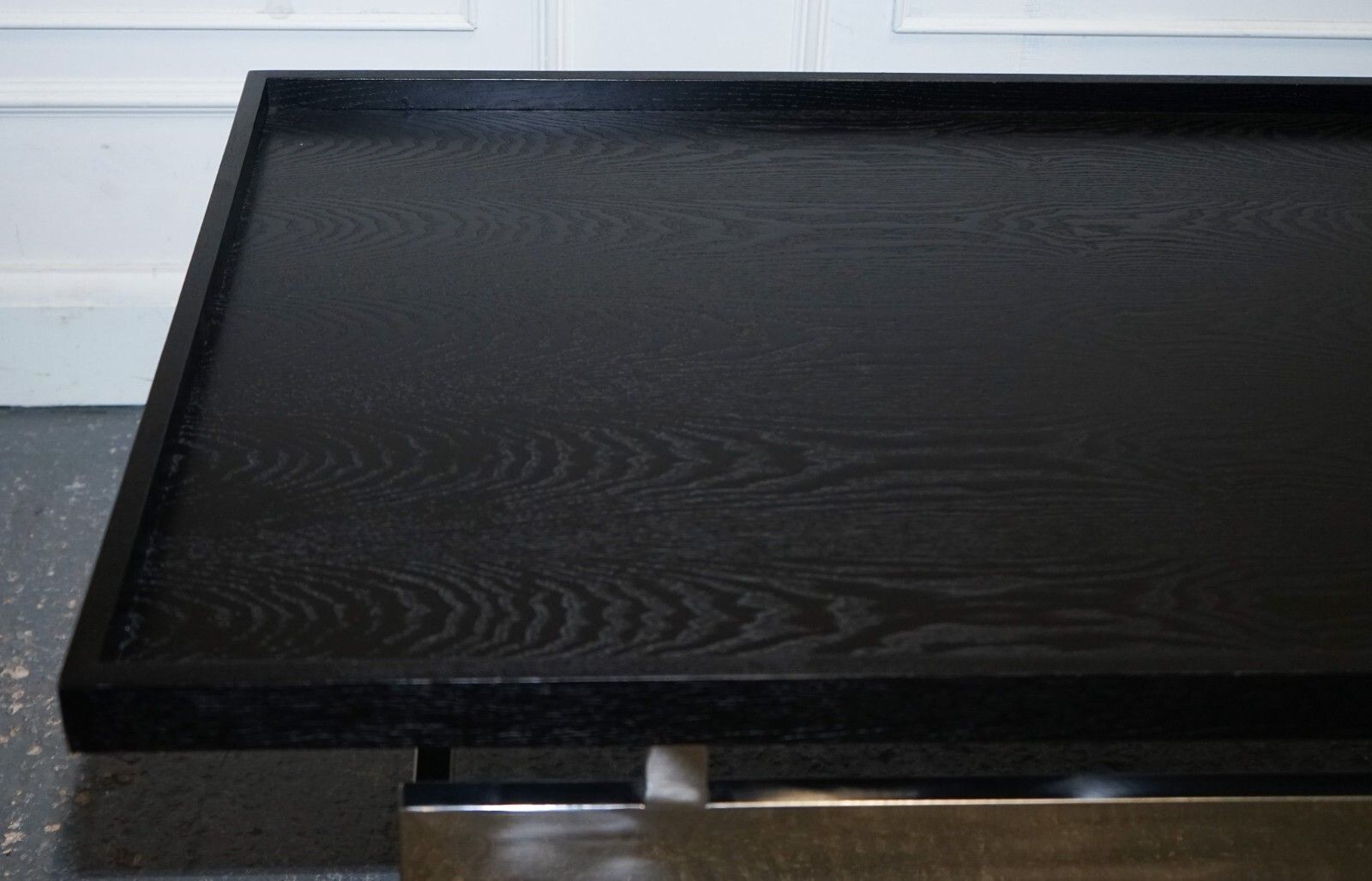 photo vintage Casa Padrino Art Deco Style Black Top And Stainless Steel Coffee Table