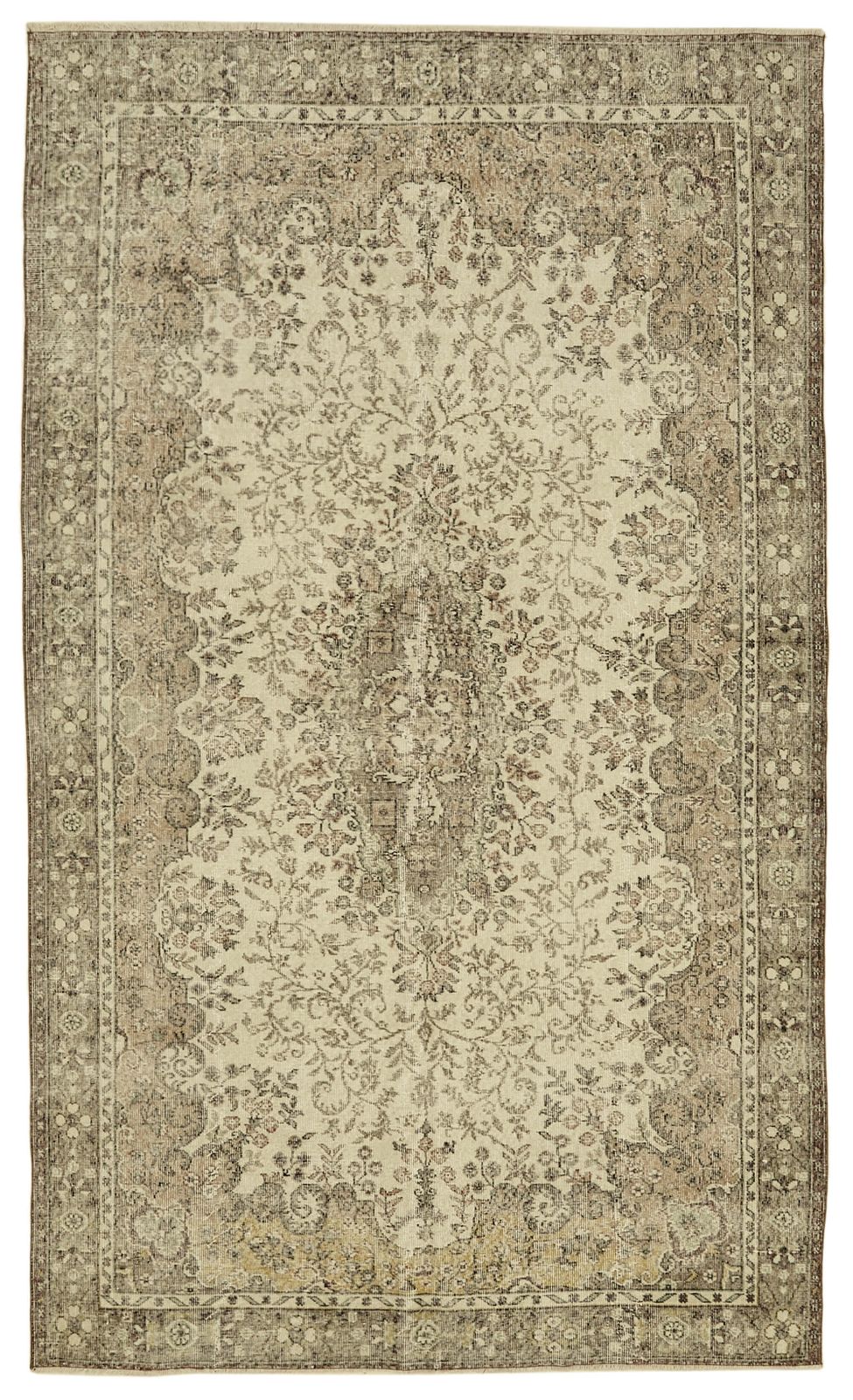Handmade Beige Turkish Vintage Area Rug 190 Cm X 320 Cm