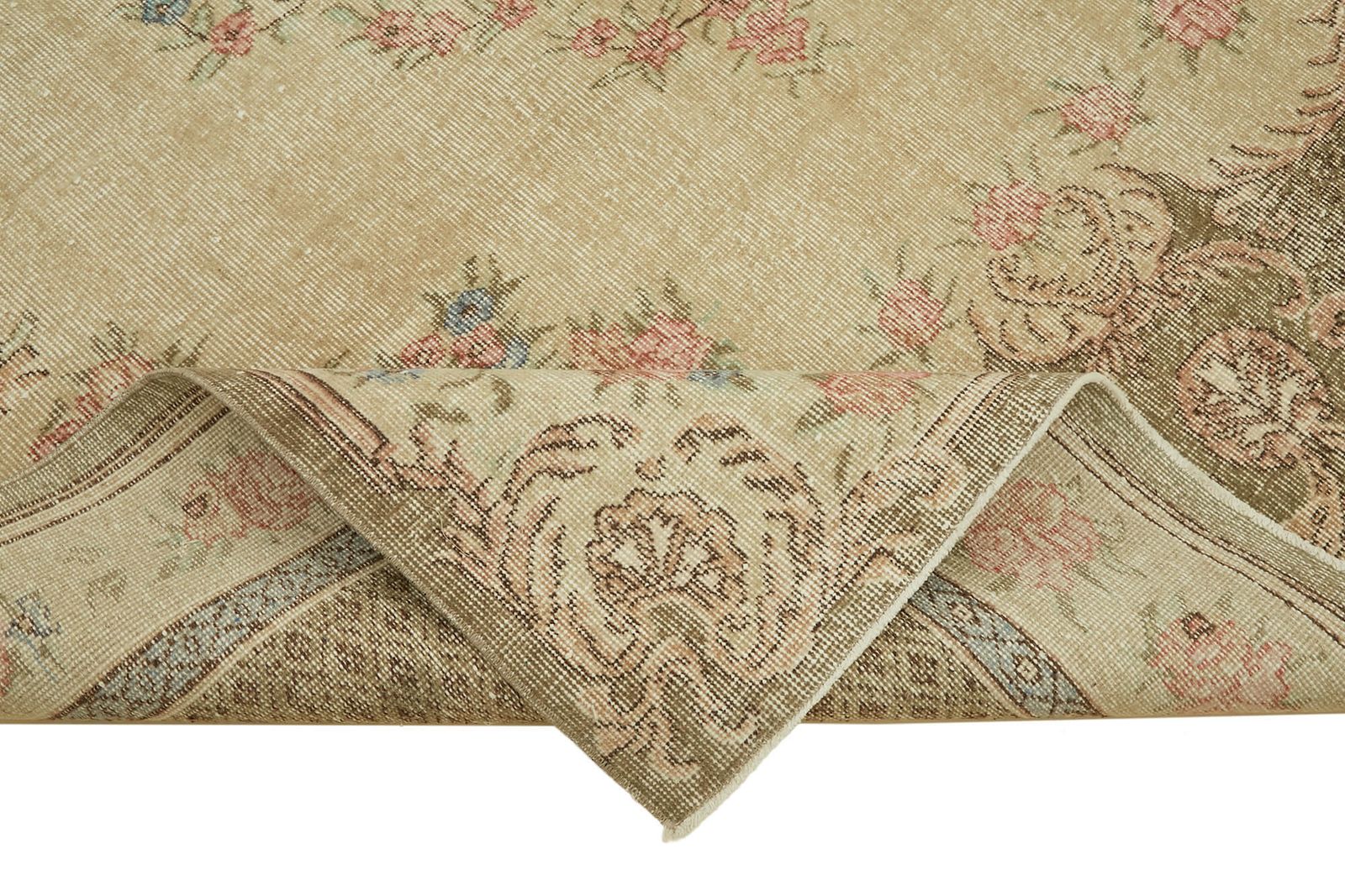 Handmade Beige Turkish Vintage Area Rug 208 Cm X 304 Cm photo vinterior