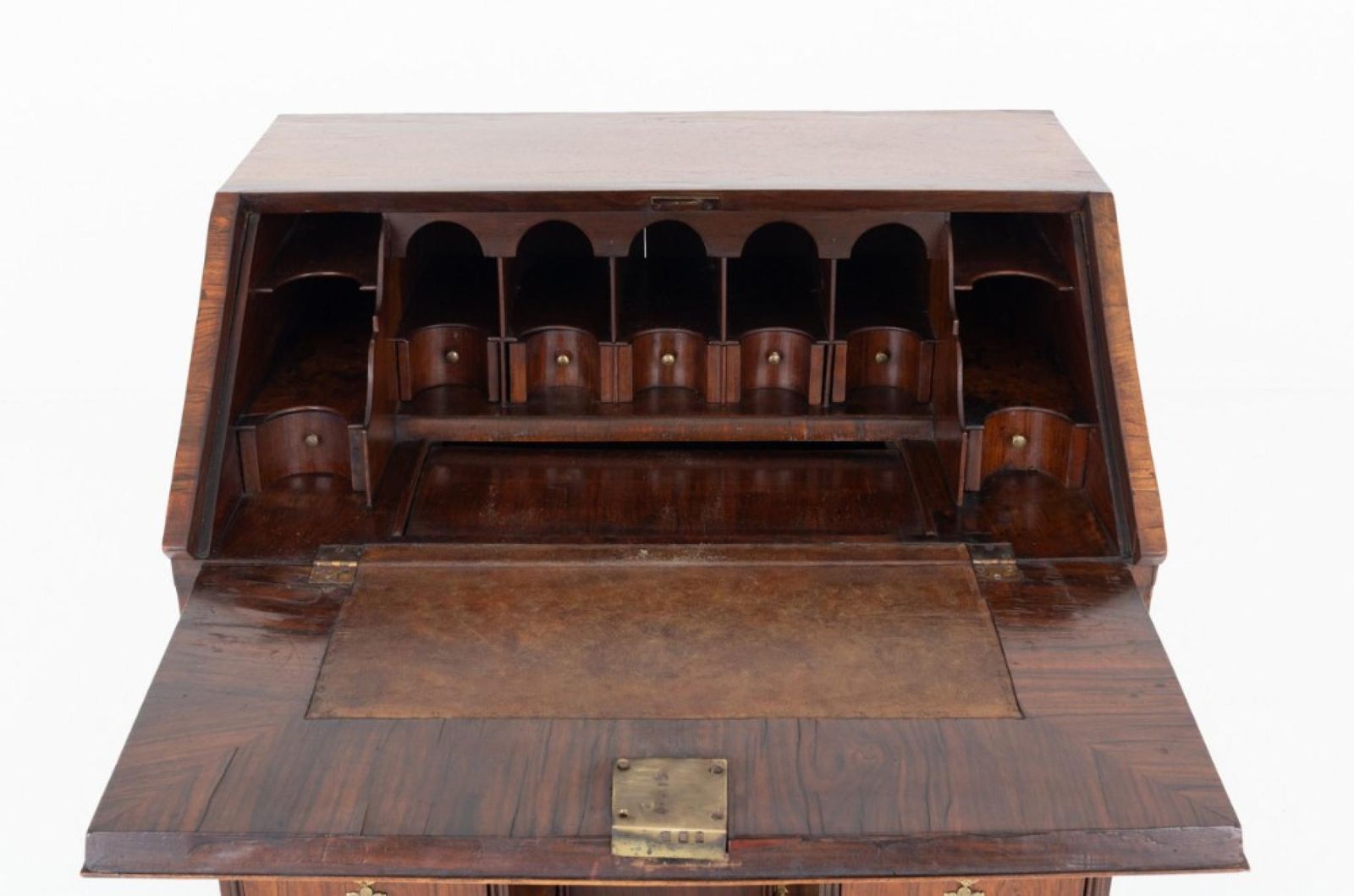 William And Mary Kneehole Desk Walnut Bureau 1700 photo for sale